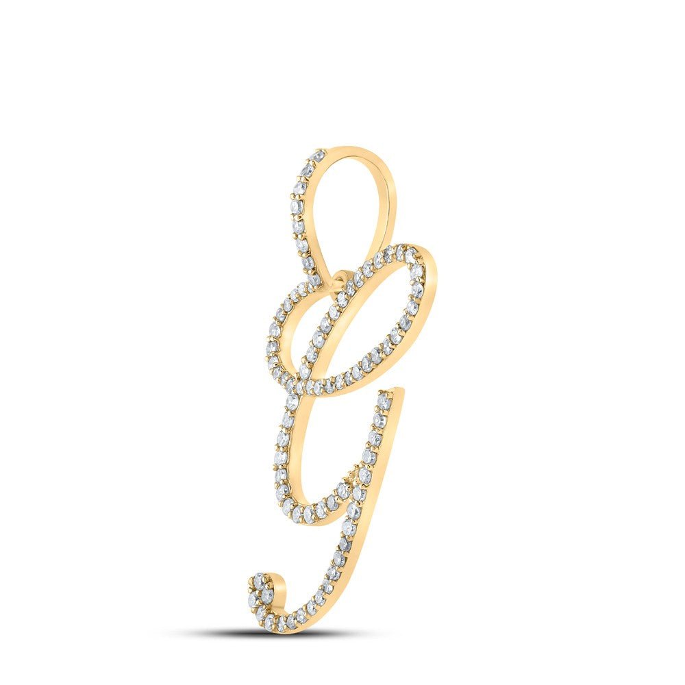 10k Yellow Gold 1.66g 0.56CTW Natural Diamond Initial "G" Pendant Alphabet Charm - Elite Jewelers - Charms & Pendants