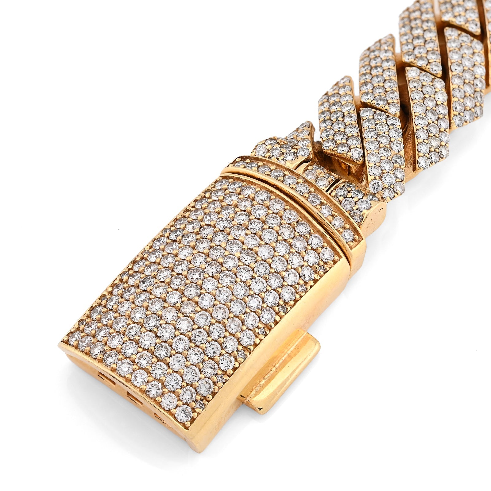 10K Yellow Gold 16.83CT Natural Diamond 92.30g 16MM Snake Cuban Link Men Bracelet 8" - Elite Jewelers - Bracelets