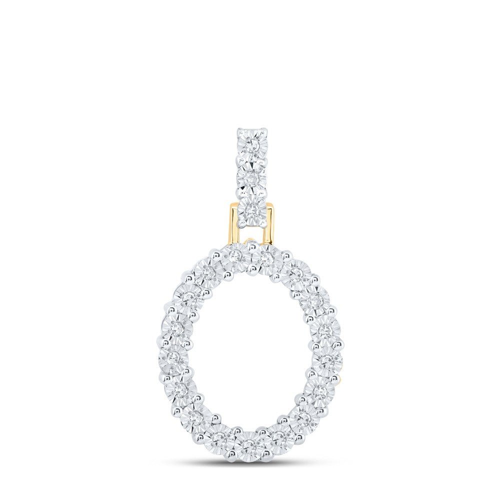 10k Yellow Gold 1.68gms 0.11CTW Natural Diamond Initial "O" Letter Pendant Charm - Elite Jewelers - Charms & Pendants