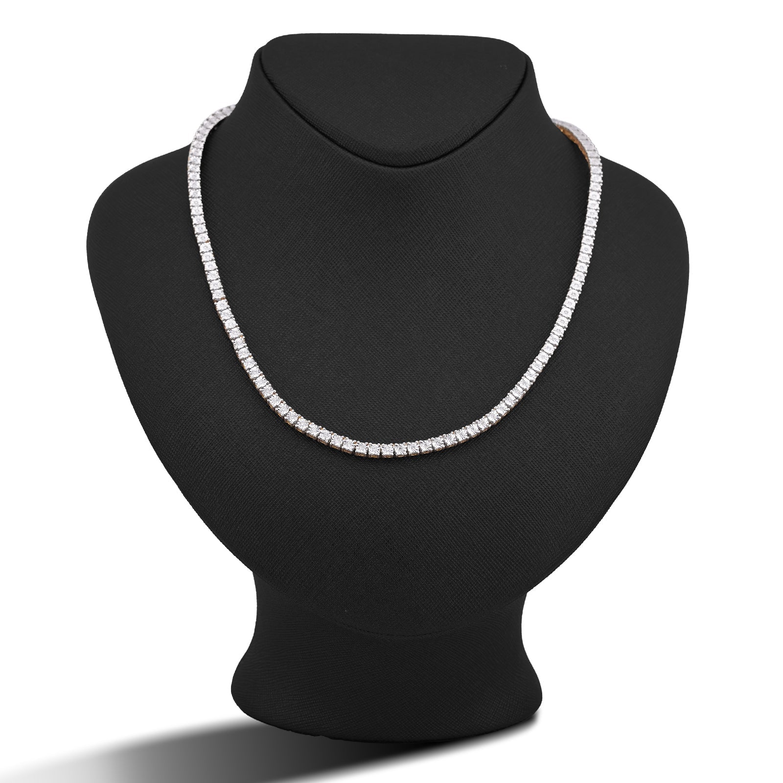 10K Yellow Gold 1.71CT 3.3MM Natural Diamond 22" Illusion Tennis Chain - Elite Jewelers-Necklaces