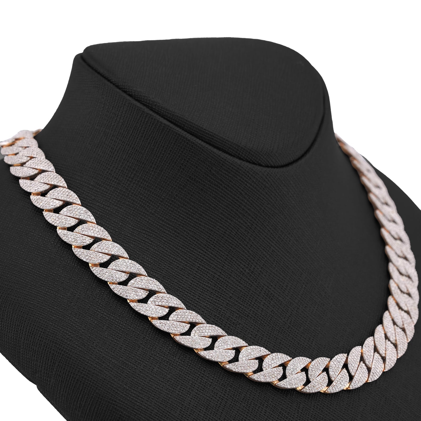 10K Yellow Gold 19.87CT Natural Diamond Cuban Link Chain 12MM 22" Men Necklace - Elite Jewelers-Necklaces