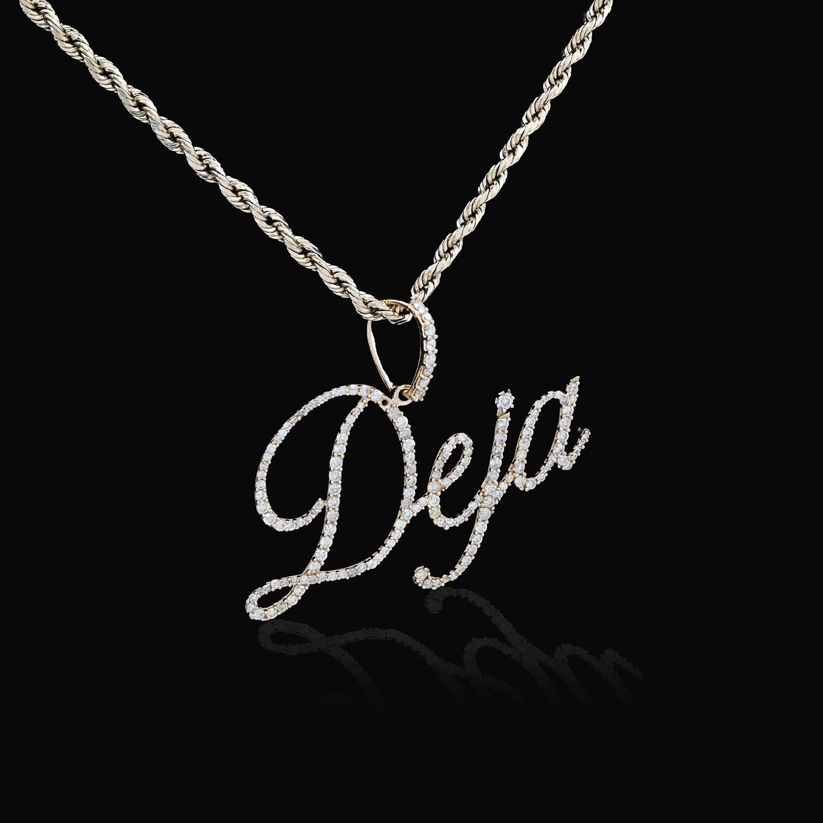 10k Yellow Gold 1CTW Natural Diamond "Deja" Name Letter Pendant 3g Custom Charm - Elite Jewelers - Charms & Pendants