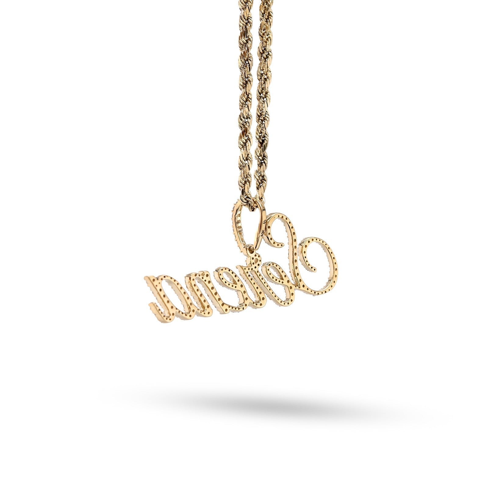 10k Yellow Gold 1CTW Natural Diamond "Serena" Name Pendant 3.1g Custom Charm - Elite Jewelers - Charms & Pendants