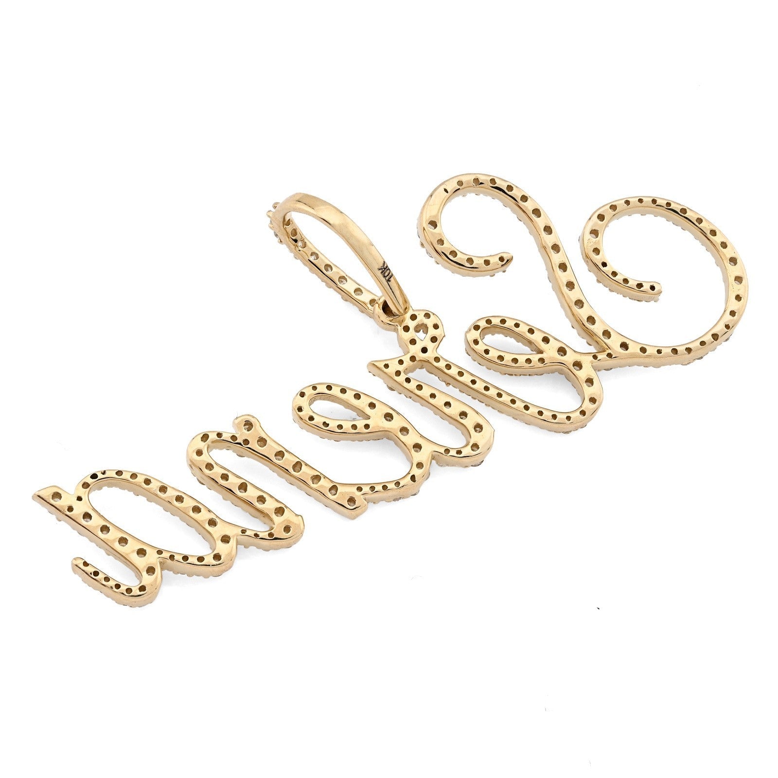 10k Yellow Gold 1CTW Natural Diamond "Serena" Name Pendant 3.1g Custom Charm - Elite Jewelers - Charms & Pendants