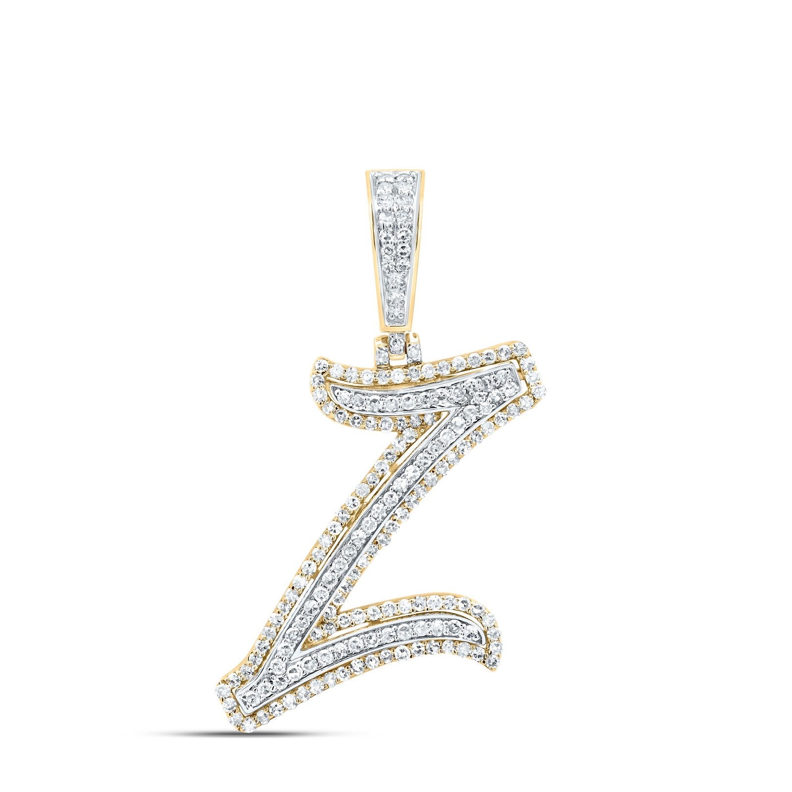 10k Yellow Gold 2.49g 0.74CTW Natural Diamond Initial "Z" Pendant Alphabet Charm - Elite Jewelers - Charms & Pendants