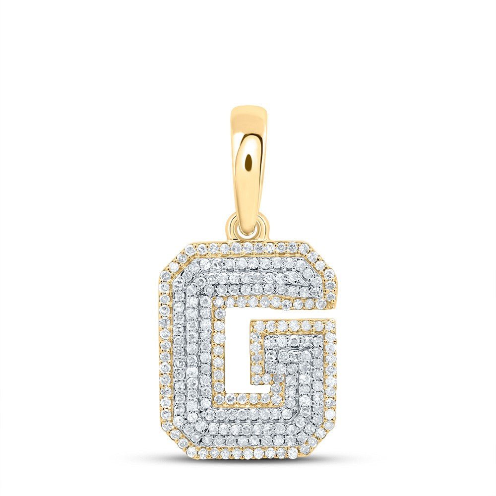 10k Yellow Gold 2.54g 0.65CTW Natural Diamond Initial "G" Pendant Alphabet Charm - Elite Jewelers - Charms & Pendants