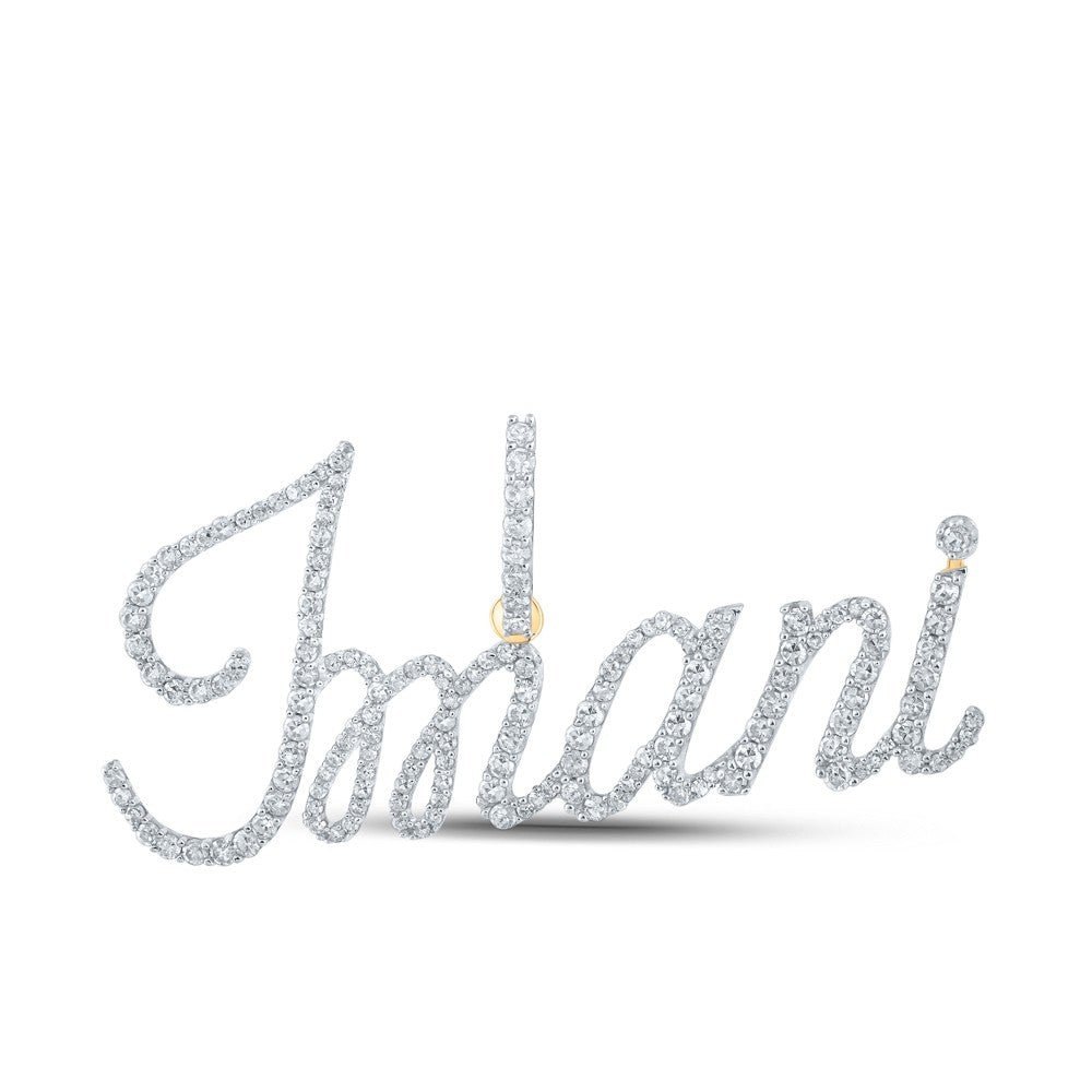 10k Yellow Gold 2.68g 0.78CTW Natural Diamond Initial "IMANI" Pendant Name Charm - Elite Jewelers - Charms & Pendants