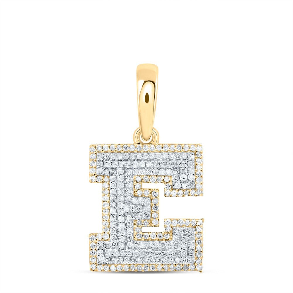 10k Yellow Gold 2.73g 0.71CTW Natural Diamond Initial "E" Pendant Alphabet Charm - Elite Jewelers - Charms & Pendants