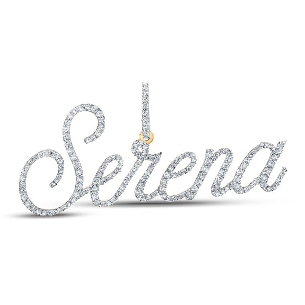10k Yellow Gold 2.7g 0.79CTW Natural Diamond Initial "SERENA" Pendant Name Charm - Elite Jewelers - Charms & Pendants