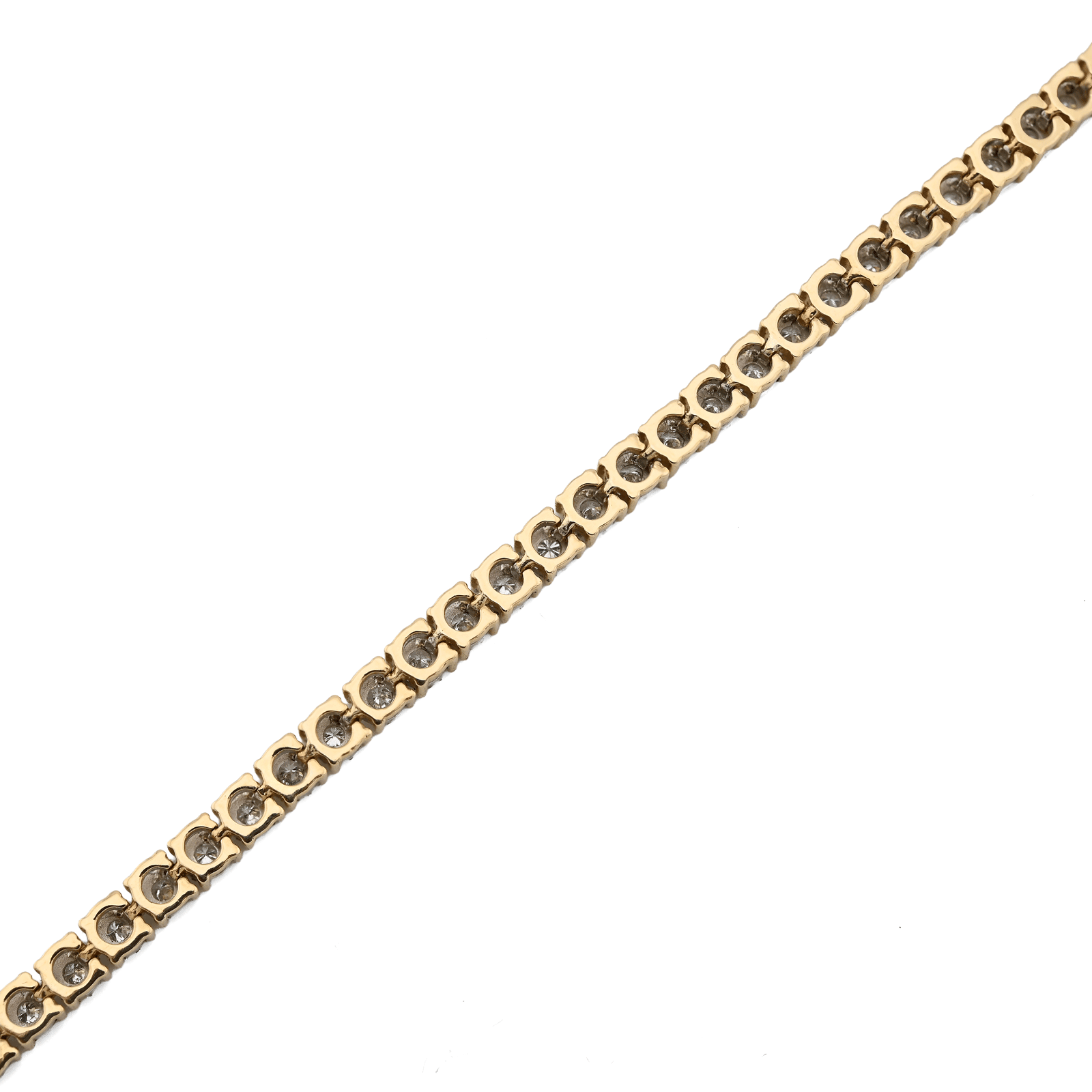 10k Yellow Gold 2CTW Natural Diamond 7Inch Tennis Bracelet 10.3g Unisex Armlet - Elite Jewelers - Bracelets