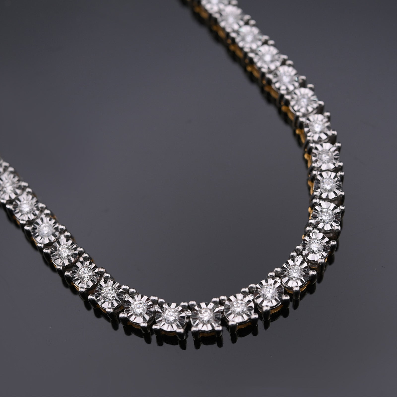 10K Yellow Gold 3.02 CTW Natural Diamond Tennis Chain Necklace 20" - Elite Jewelers - Necklaces & Chains