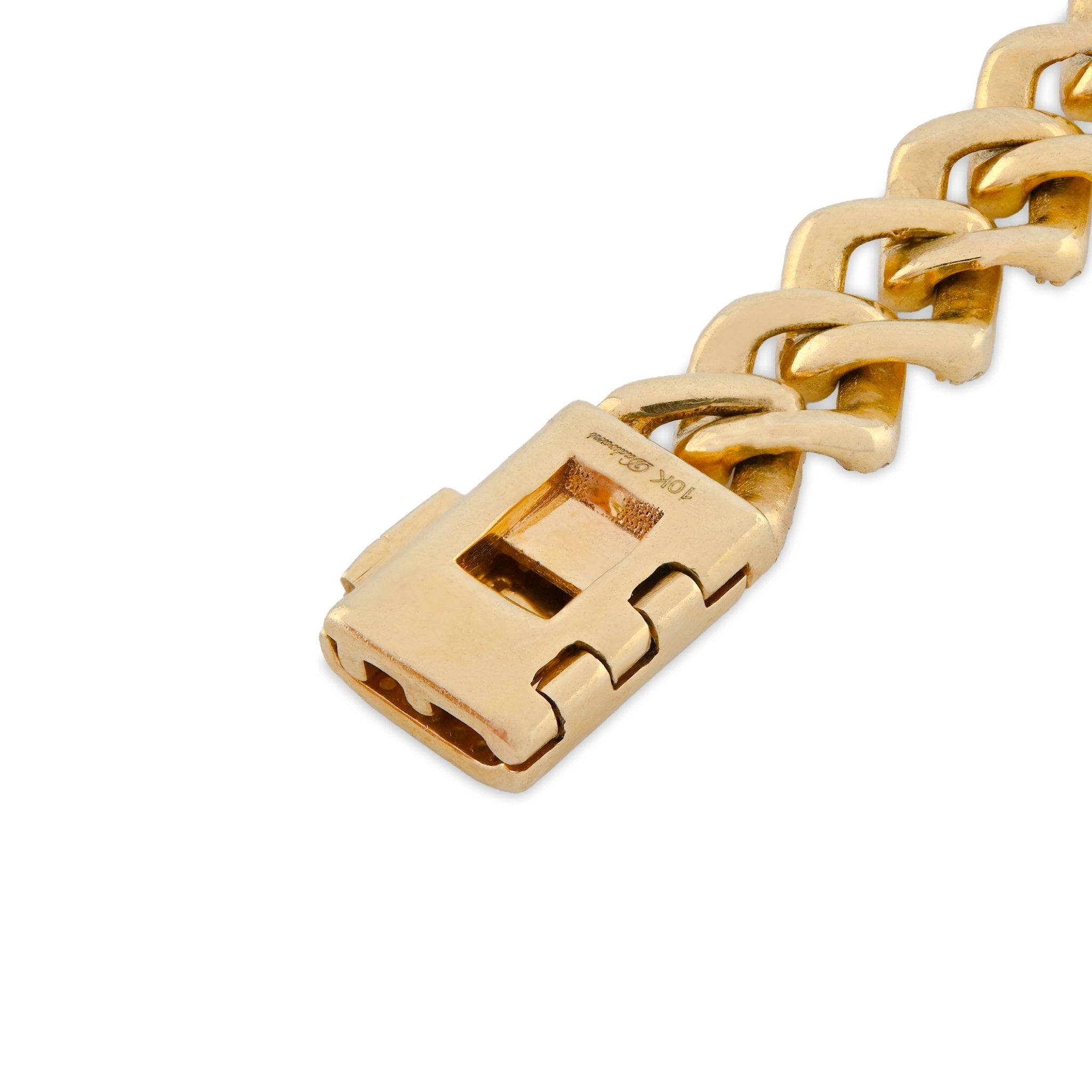10K Yellow gold 3.45CT Natural Diamond Baguette/Round Butterfly and Cuban Link Bracelet Women 7" - Elite Jewelers - Bracelets