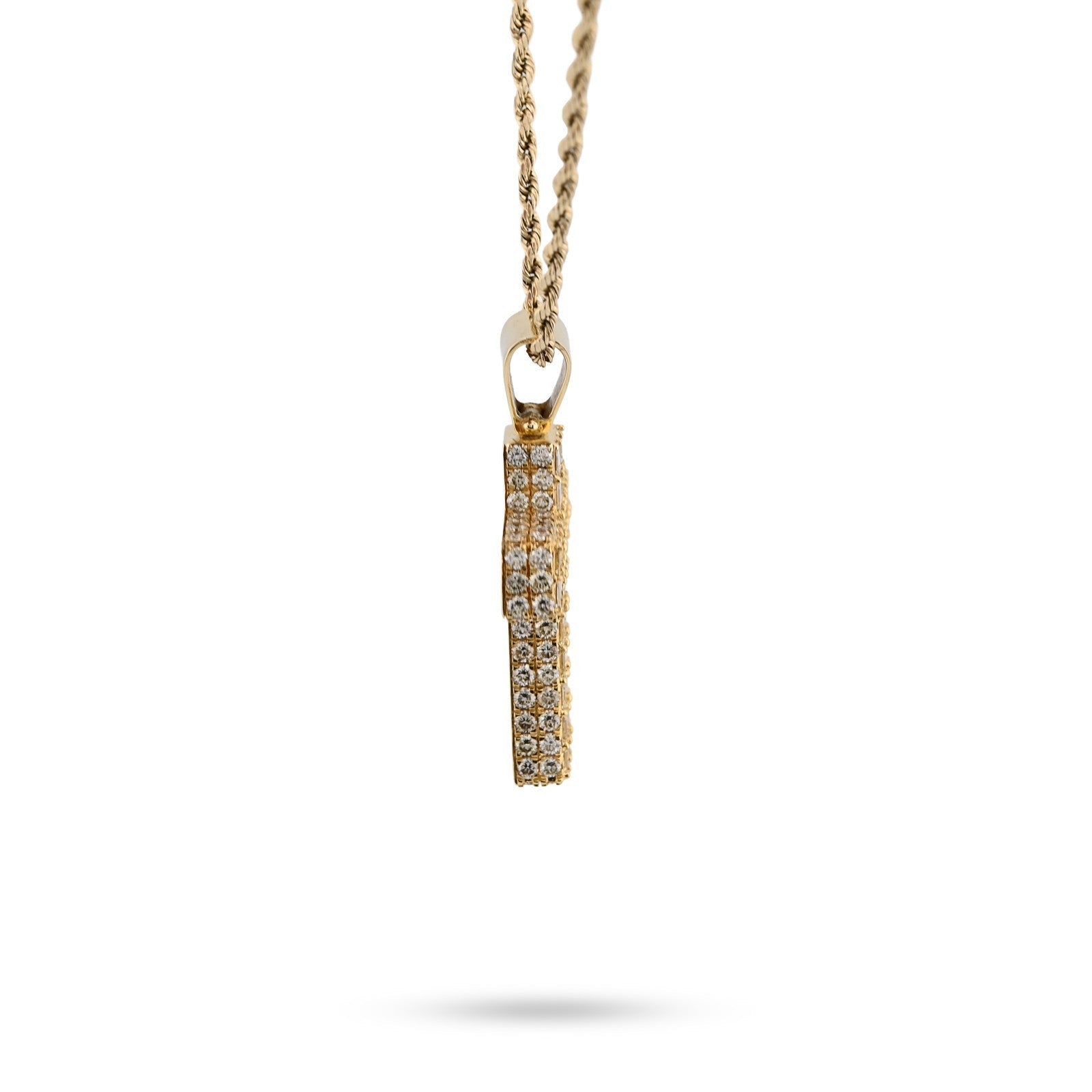 10k Yellow Gold 3.5CTW Natural Round/Baguette Diamond Cross Pendant 12.3g Charm - Elite Jewelers - Charms & Pendants