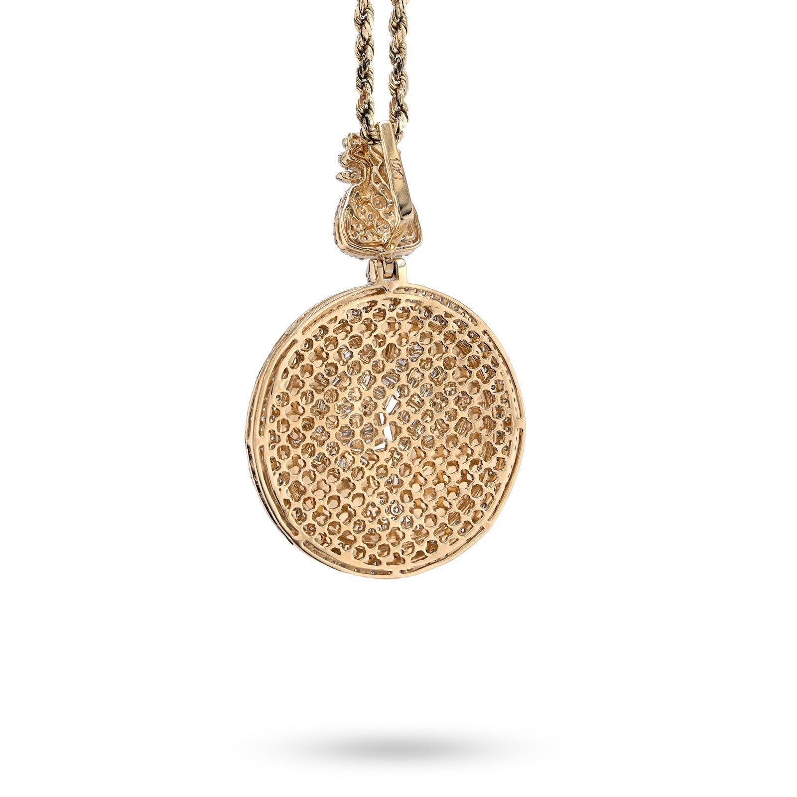 10k Yellow Gold 3.5CTW Round/Baguette Diamond "Forever Rich" Tree Pendant 15.4gm - Elite Jewelers - Charms & Pendants