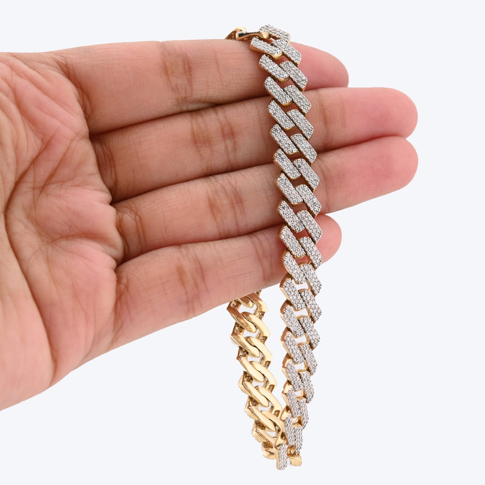 10K yellow Gold 3.64CT Natural Diamond 10MM Cuban Link Bracelet 8" Men Women 27.8g - Elite Jewelers - Bracelets