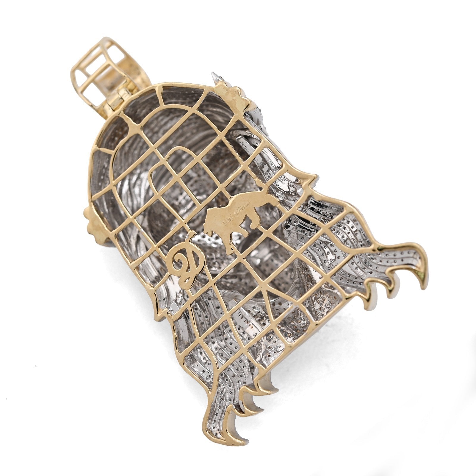 10k Yellow Gold 3.75CTW Natural Diamond ICED OUT Jesus Head Pendant 24.2g Charm - Elite Jewelers - Charms & Pendants