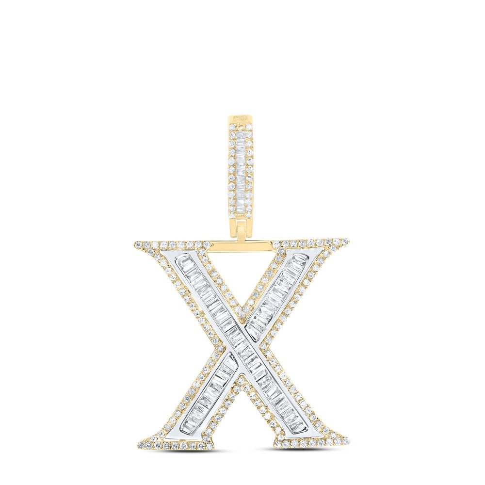 10k Yellow Gold 3.91g 0.88CTW Natural Diamond Initial "X" Pendant Alphabet Charm - Elite Jewelers - Charms & Pendants
