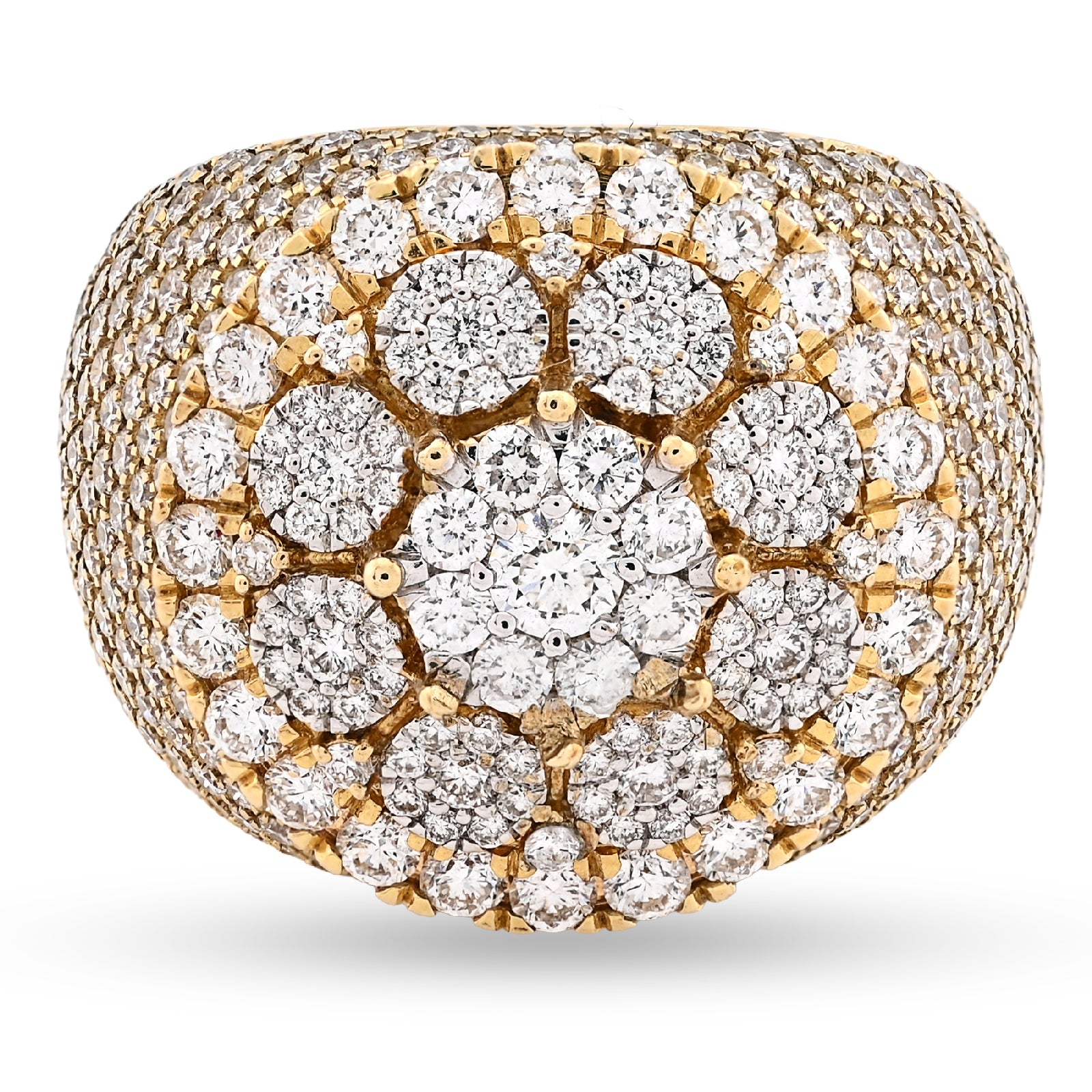 10K Yellow Gold 4.43CT Natural Diamond Round Men Ring - Elite Jewelers - Rings
