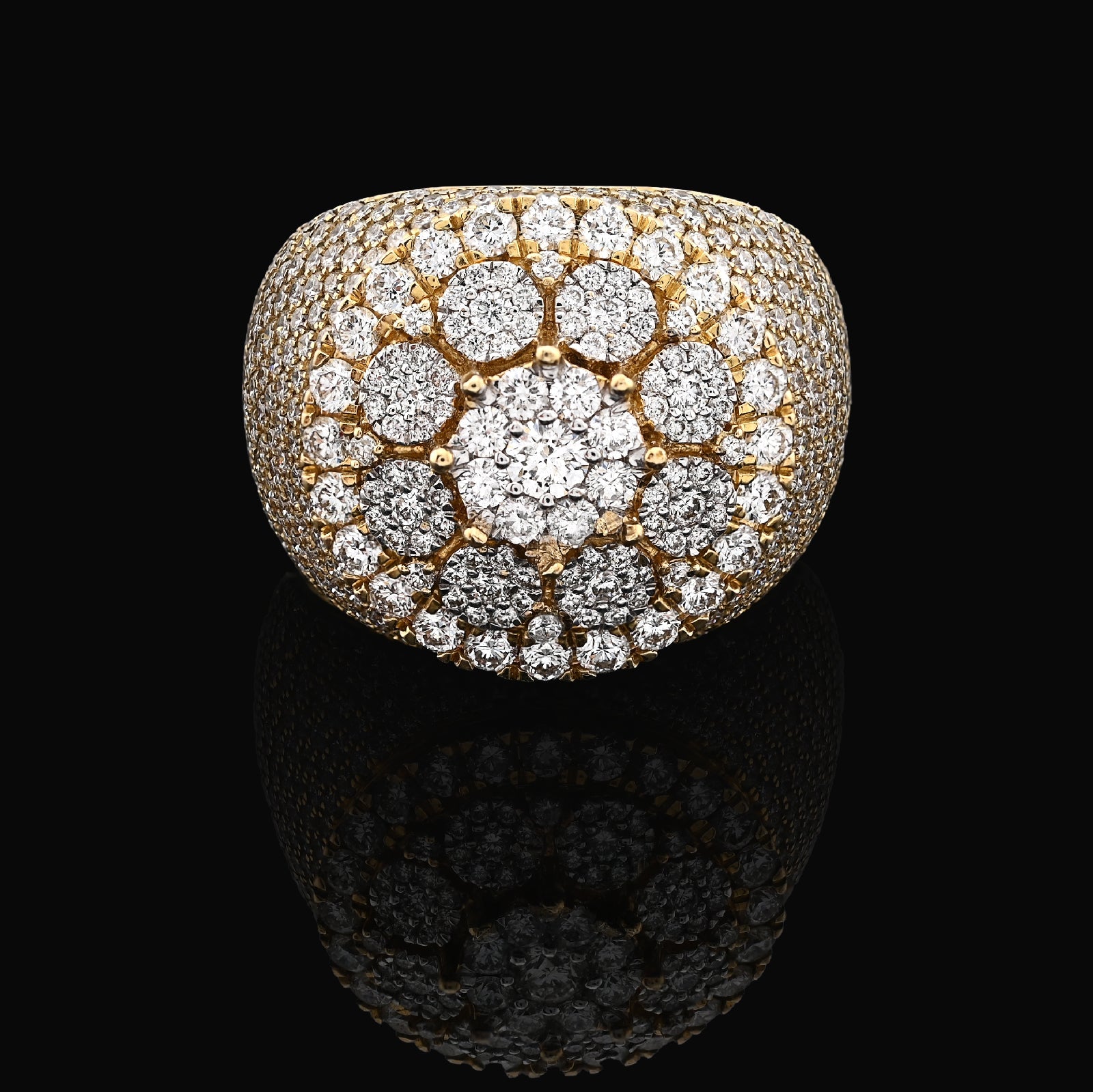 10K Yellow Gold 4.43CT Natural Diamond Round Men Ring - Elite Jewelers - Rings