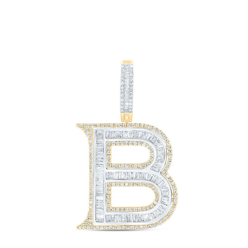 10k Yellow Gold 4.69g 1.2CTW Natural Diamond Initial "B" Pendant Alphabet Charm - Elite Jewelers - Charms & Pendants