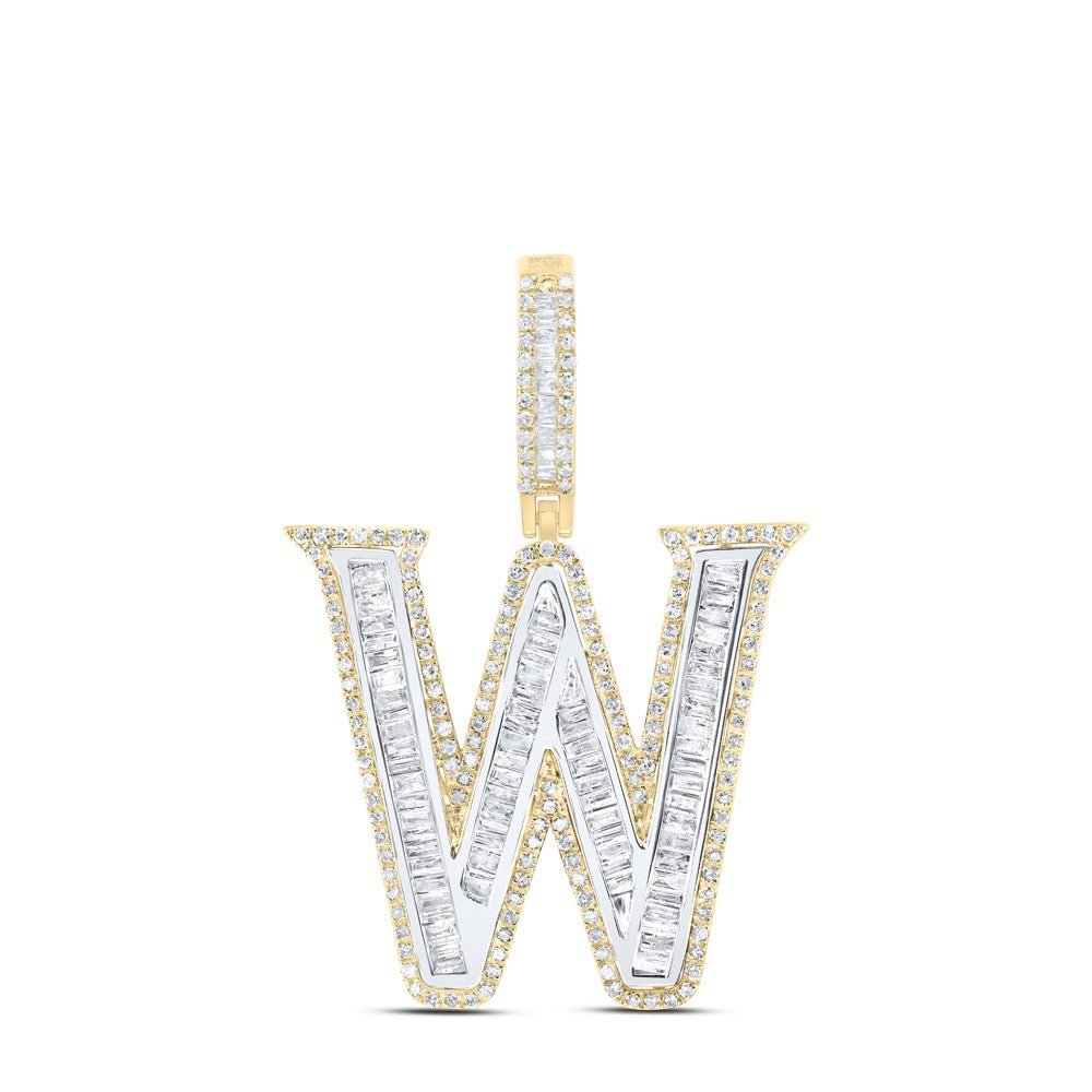 10k Yellow Gold 4.92g 1.21CTW Natural Diamond Initial "W" Pendant Alphabet Charm - Elite Jewelers - Charms & Pendants