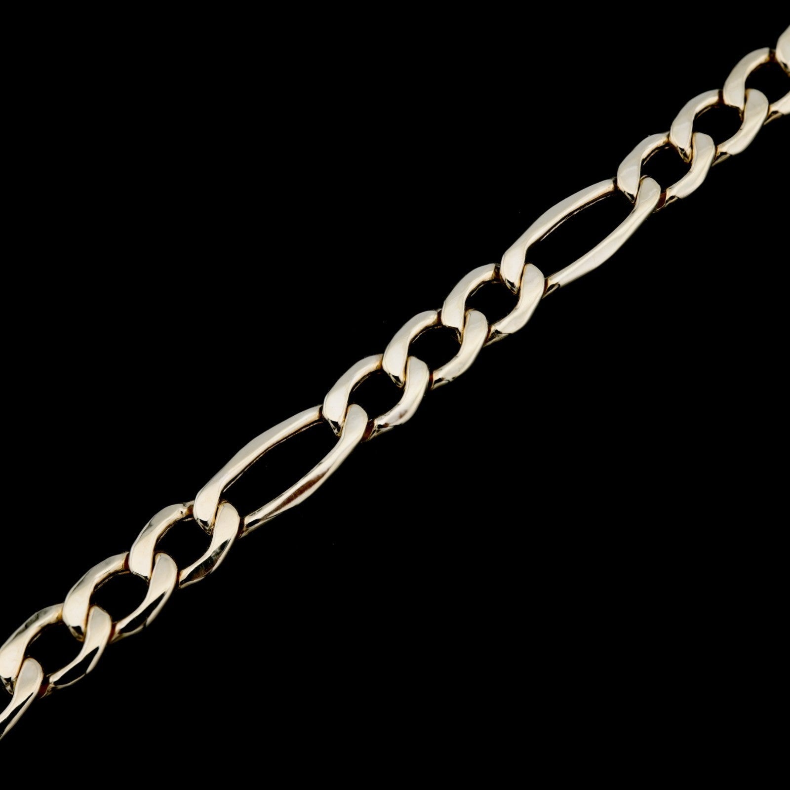 10k Yellow Gold 4mm Figaro Link Bracelet 8'' Diamond Cut Men Women 2.7g - Elite Jewelers - Bracelets