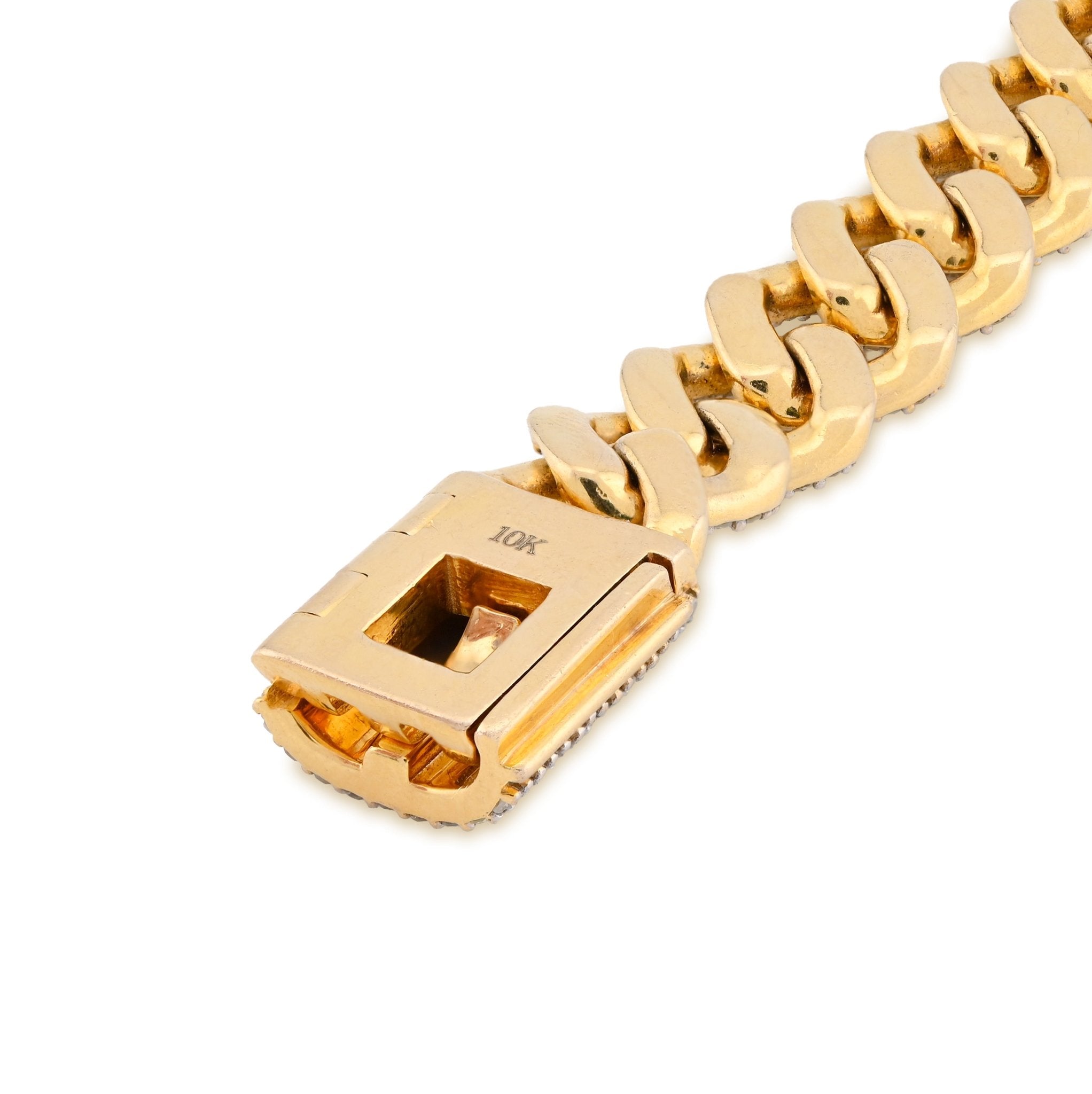 10K Yellow Gold 5.35CT Natural Diamond 10MM Cuban Link 8" Bracelet 35.7g Men Women - Elite Jewelers - Bracelets
