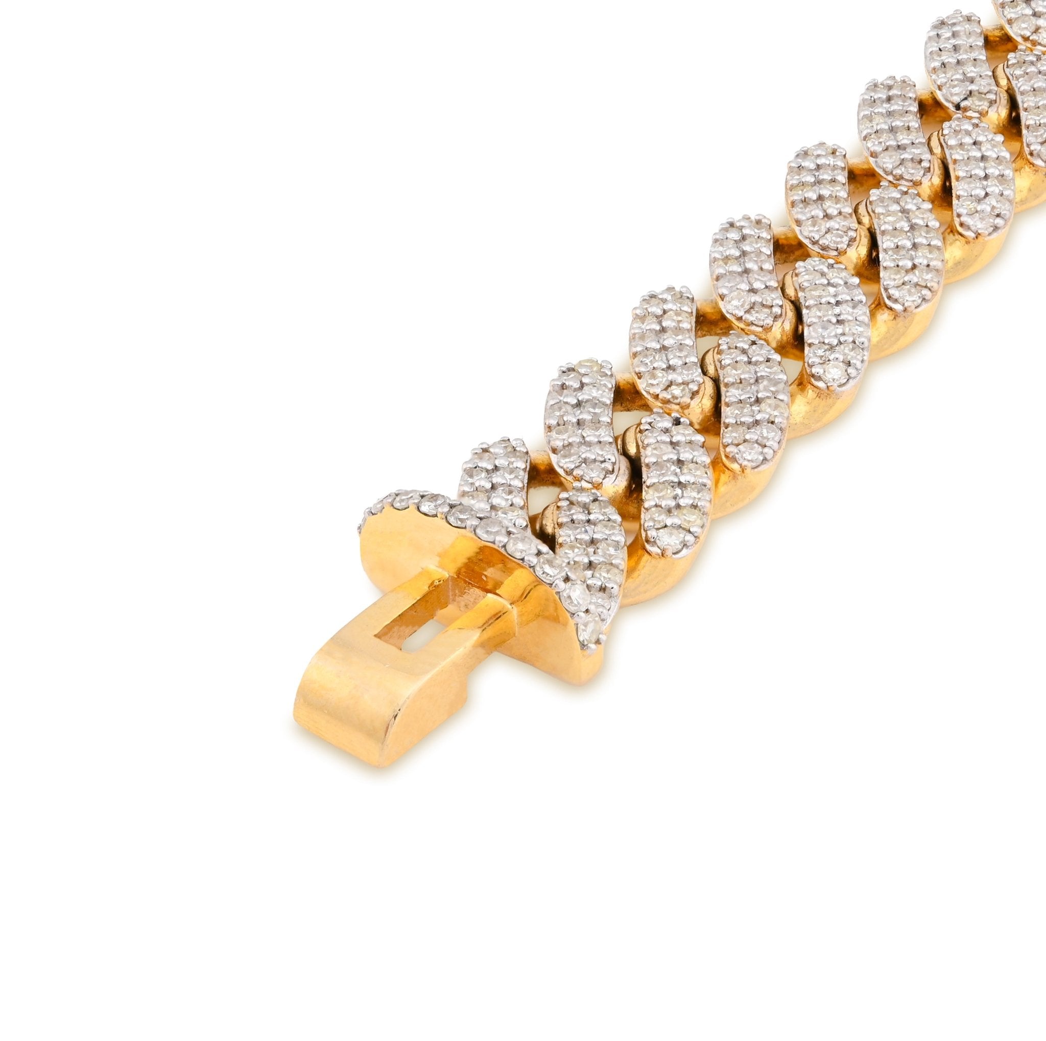10K Yellow Gold 5.35CT Natural Diamond 10MM Cuban Link 8" Bracelet 35.7g Men Women - Elite Jewelers - Bracelets