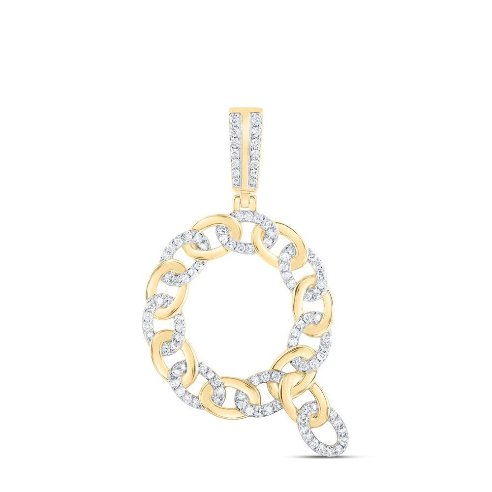 10k Yellow Gold 5.35g 0.64CTW Natural Diamond Cuban Initial "Q" Pendant Charm - Elite Jewelers - Charms & Pendants
