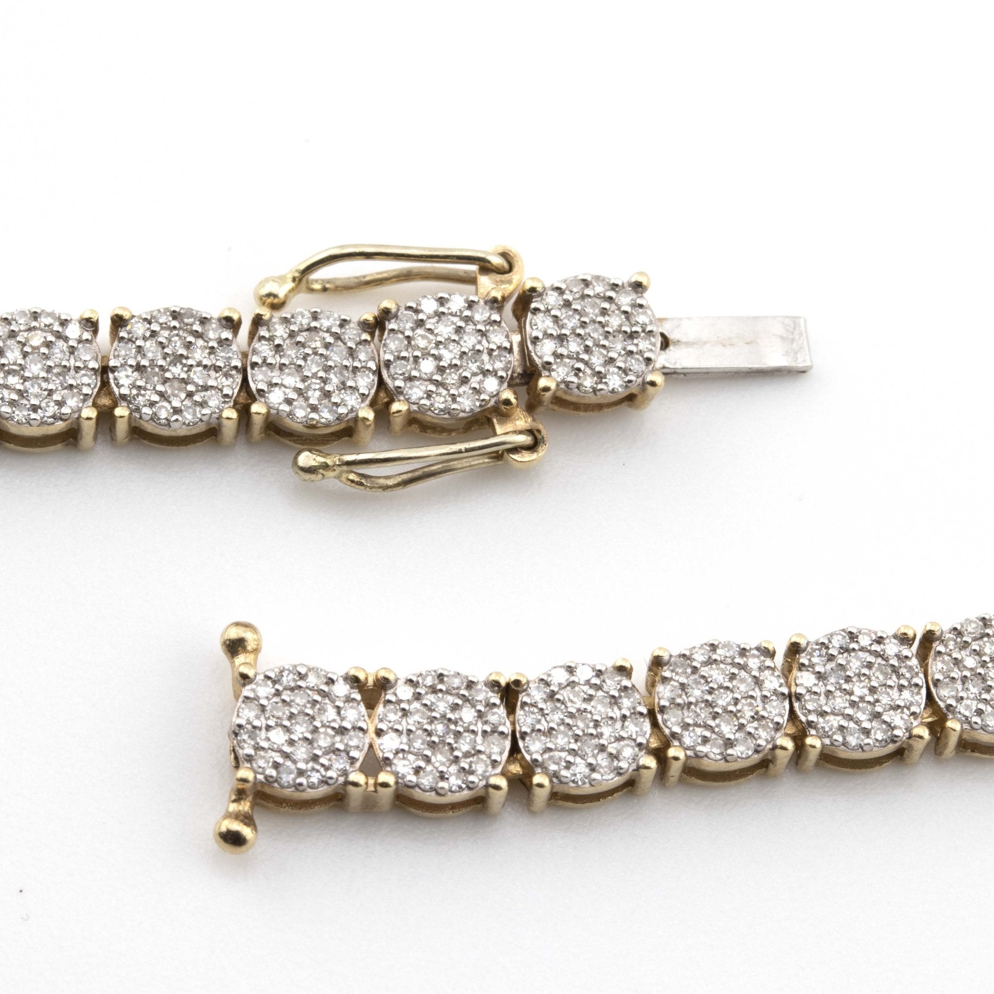 10K Yellow Gold 5CT Natural Diamond Square Round Diamond Tennis Chain 22g - Elite Jewelers - Necklaces & Chains