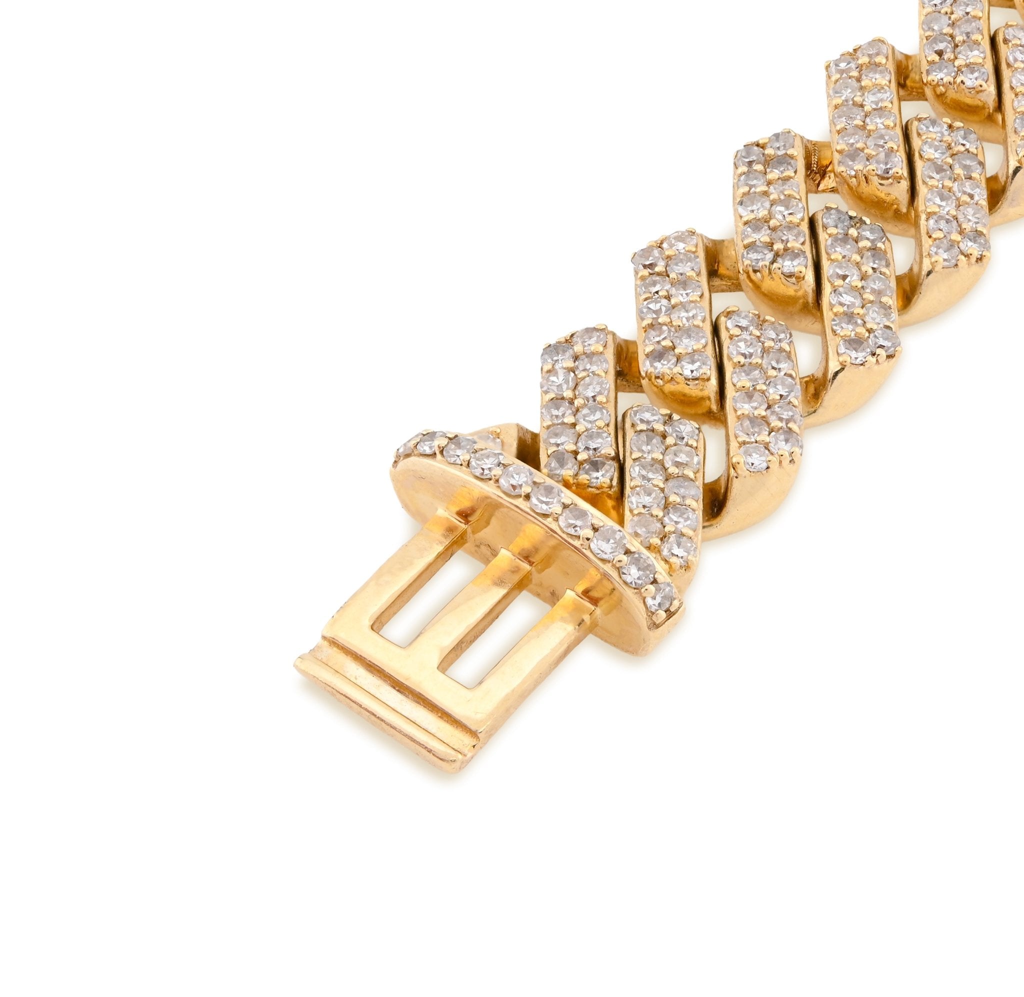 10K Yellow Gold 6.18CT Natural Diamond Cuban Link 8" Bracelet 10MM 33.1g - Elite Jewelers - Bracelets