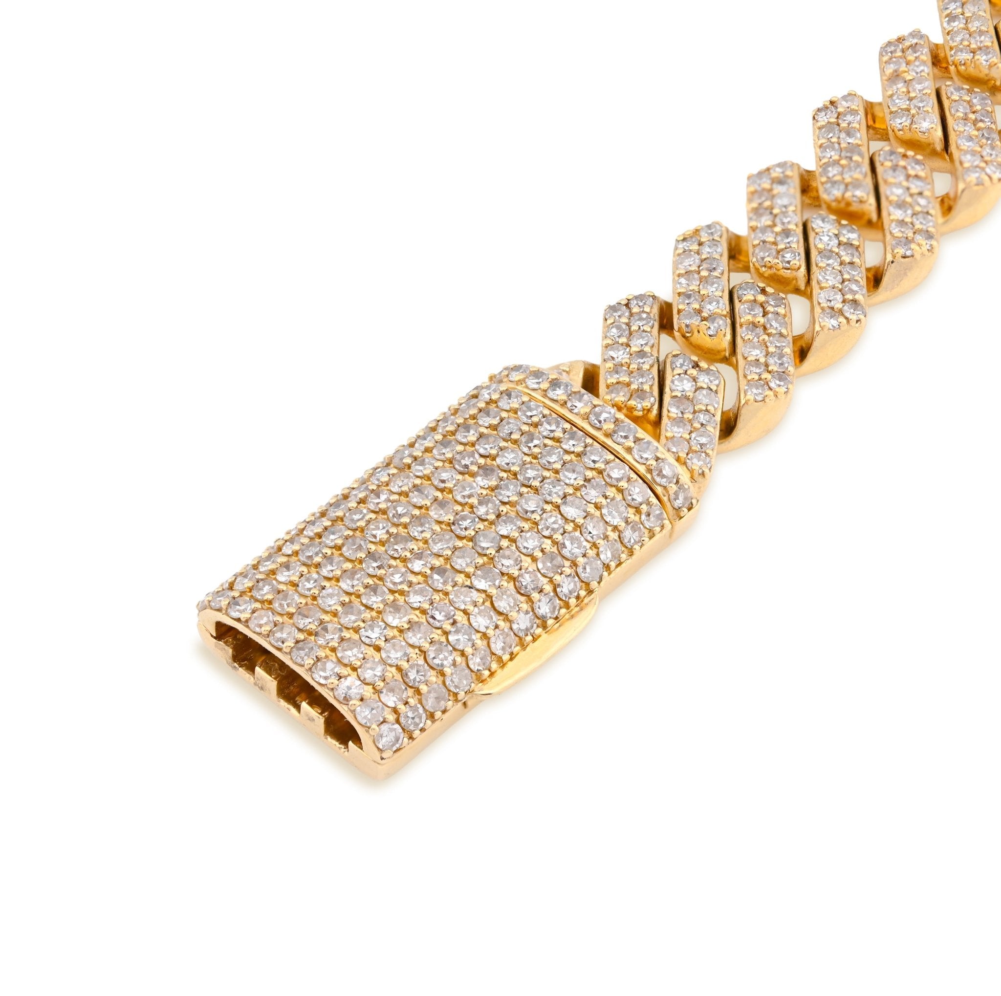 10K Yellow Gold 6.18CT Natural Diamond Cuban Link 8" Bracelet 10MM 33.1g - Elite Jewelers - Bracelets