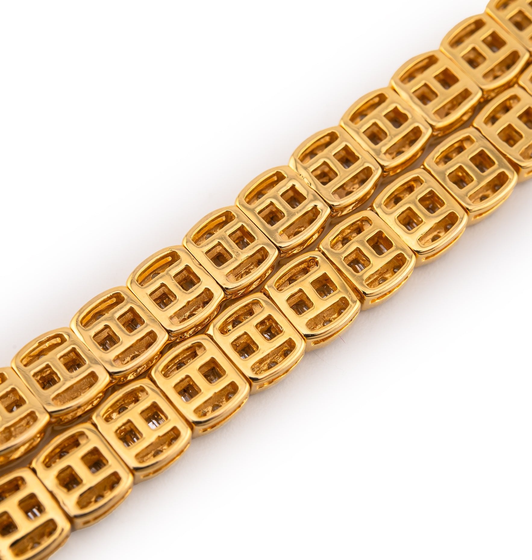 10K Yellow Gold 8.35 CTW Natural Diamond VS Baguette Tennis Chain 20'' Necklace - Elite Jewelers - Necklaces & Chains