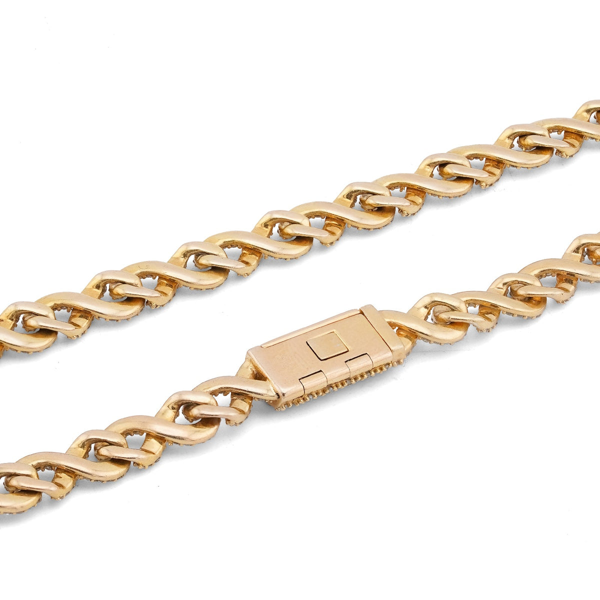 10K Yellow Gold 8CT Natural Diamond Infinity Link 6MM Men Chain 24" Necklace - Elite Jewelers-Necklaces