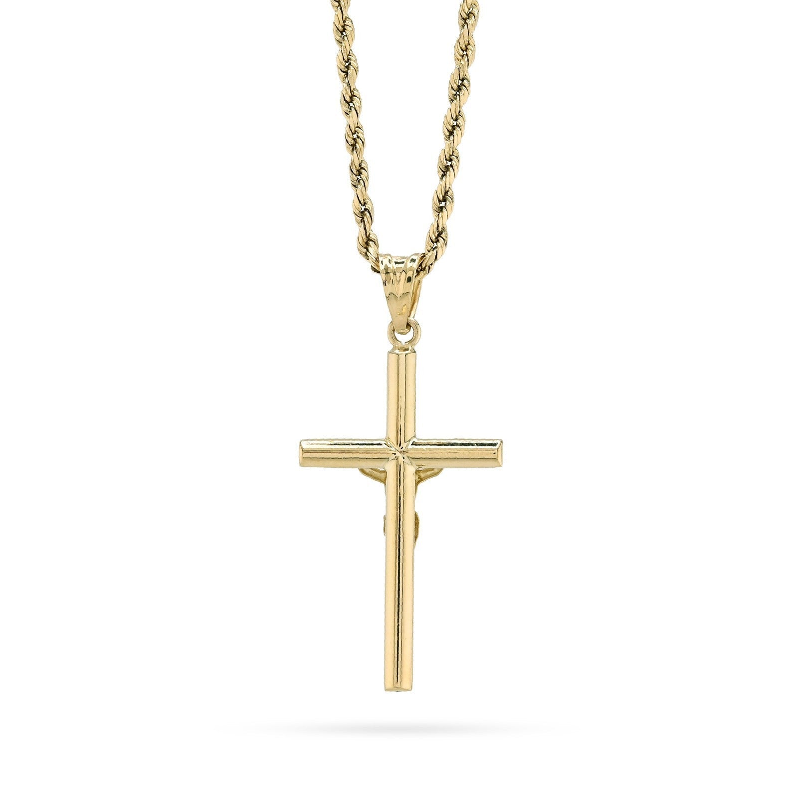 10k Yellow Gold Crucifix Cross Pendant 1.4g Religious Mens Charm - Elite Jewelers - Charms & Pendants