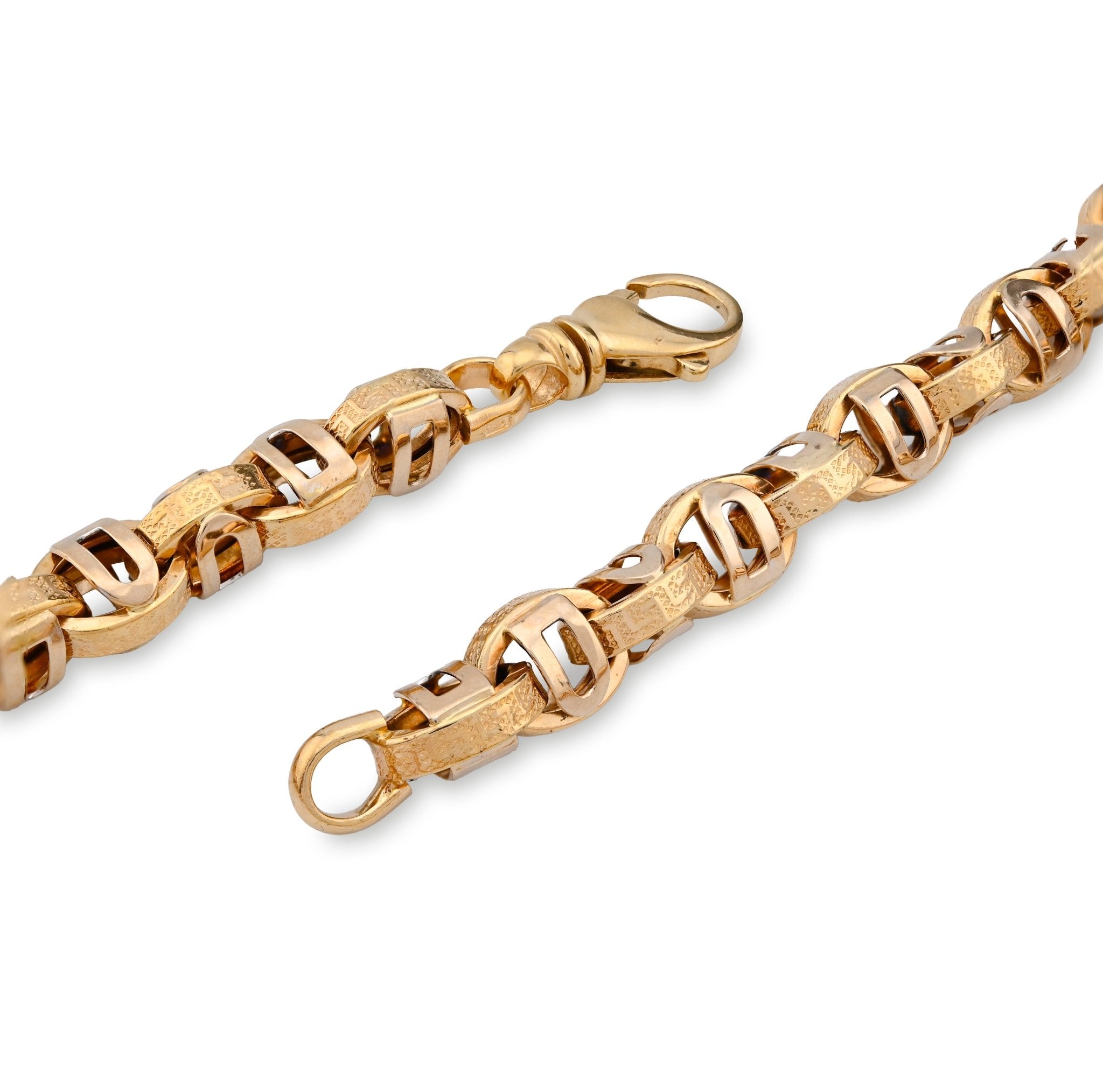 10K Yellow Gold Custom Made Greek Bar link Chain Men Women 26" Necklace 25.5g - Elite Jewelers - Necklaces