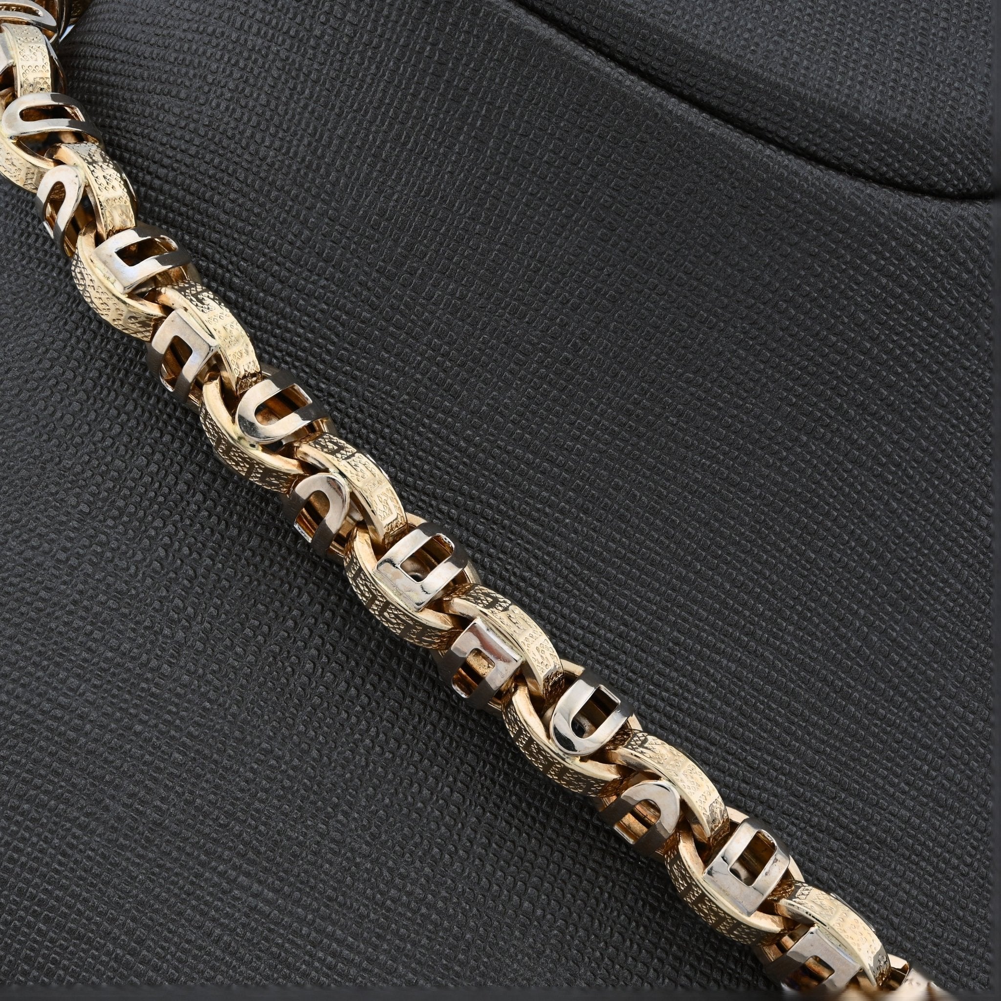 10K Yellow Gold Custom Made Greek Bar link Chain Men Women 26" Necklace 25.5g - Elite Jewelers - Necklaces