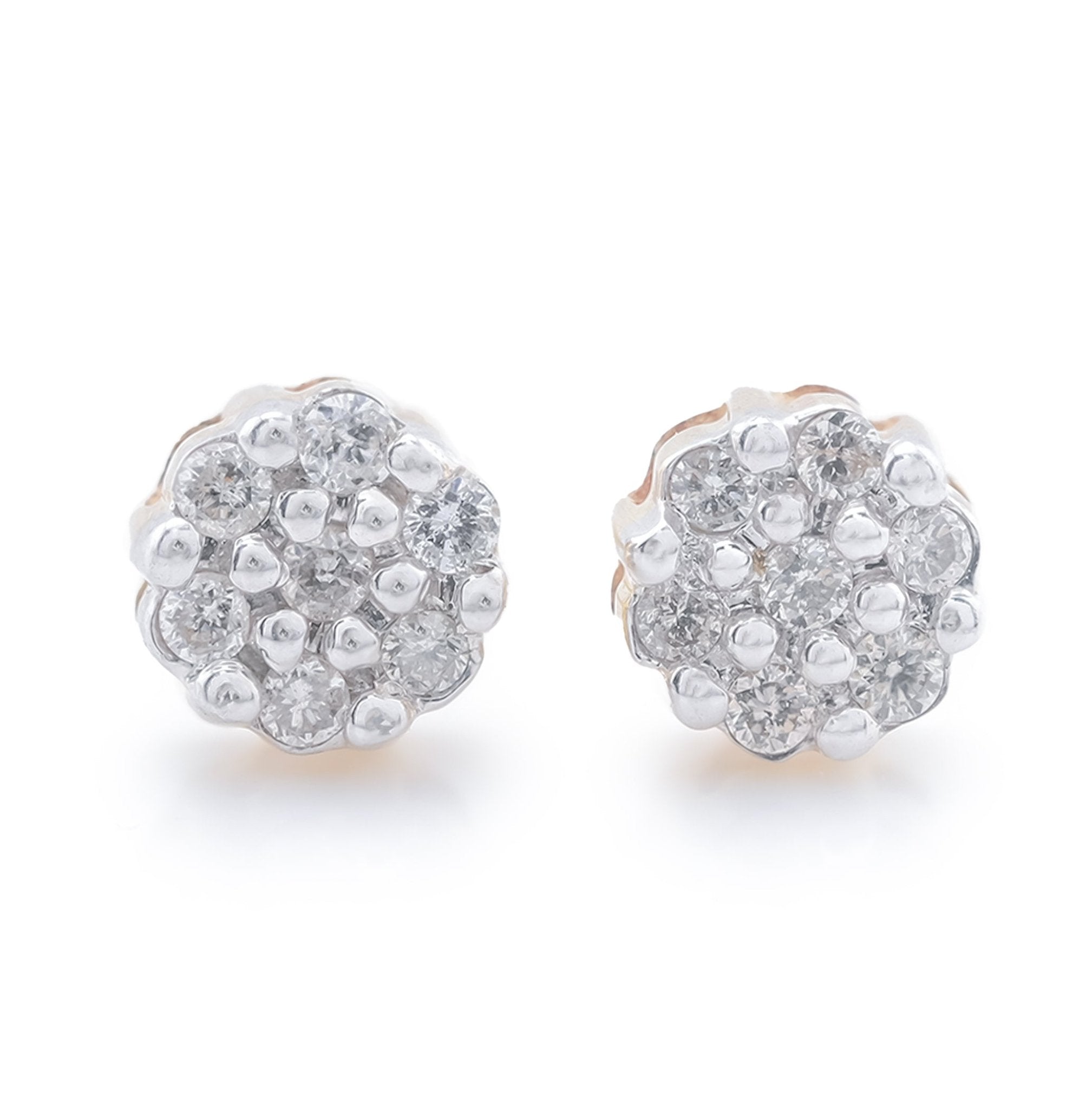 10k Yellow Gold Flower Cluster 0.11CT Diamond Stud Earrings - Elite Jewelers - Earrings