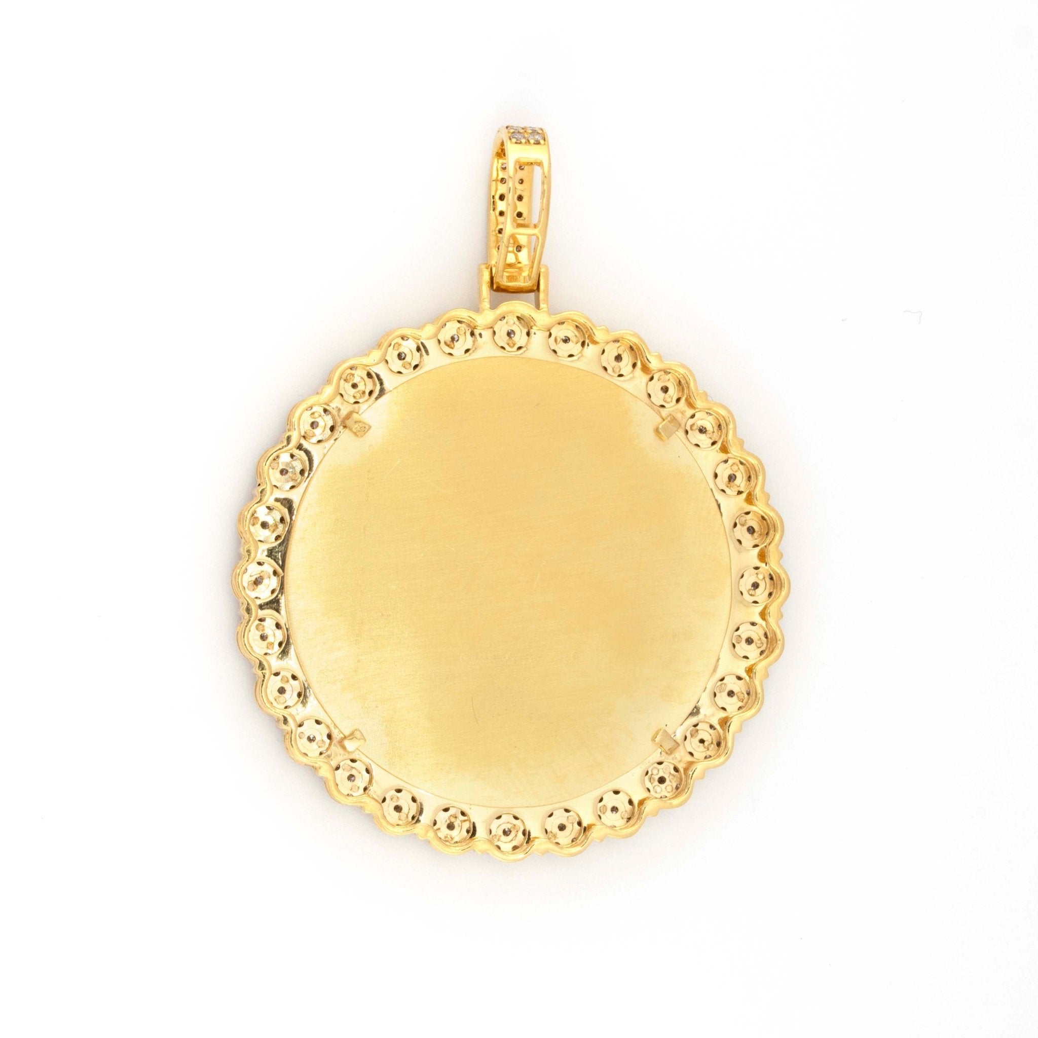 10K Yellow Gold Flower Cluster Memory Frame 1.56CT Diamond Pendant - Elite Jewelers - Charms & Pendants