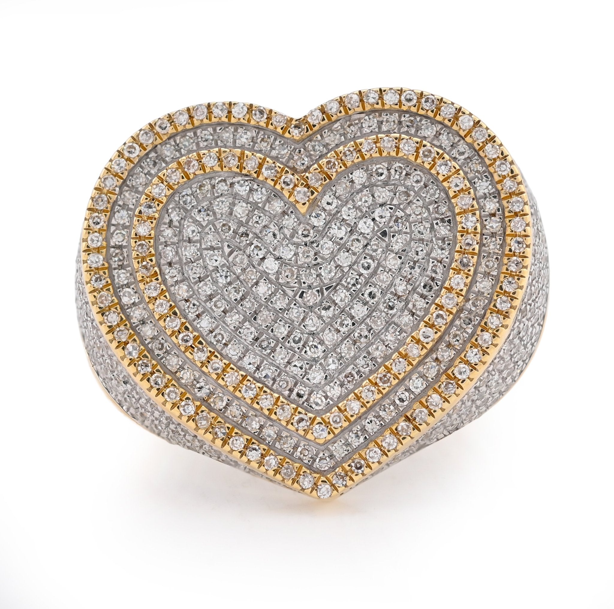 10K Yellow Gold Heart Shape 0.85CT Natural Diamond Men Pinky Ring - Elite Jewelers - Rings