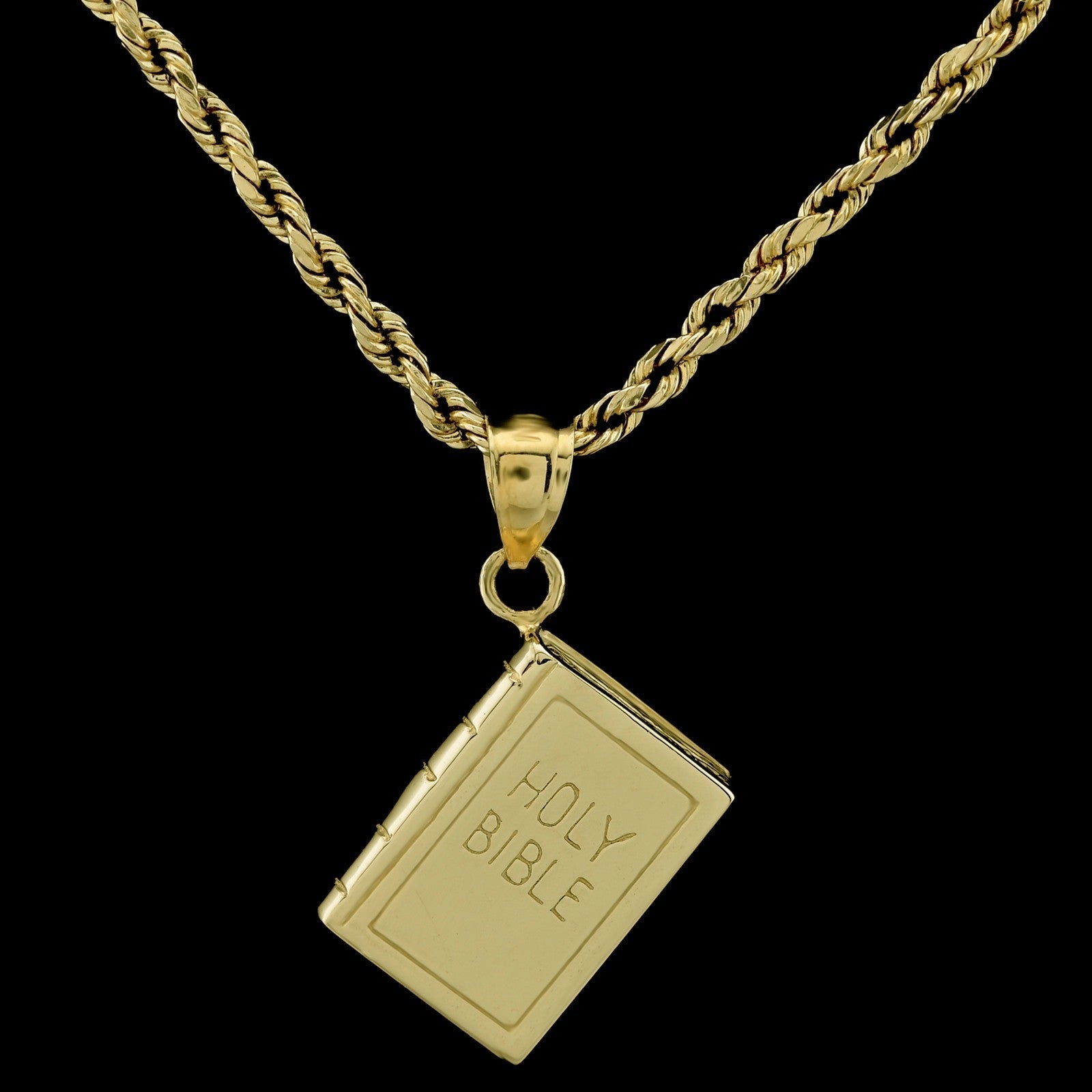 10k Yellow Gold Holy Bible Pendant 2.5g Religious Charm For Mens Womens - Elite Jewelers - Charms & Pendants