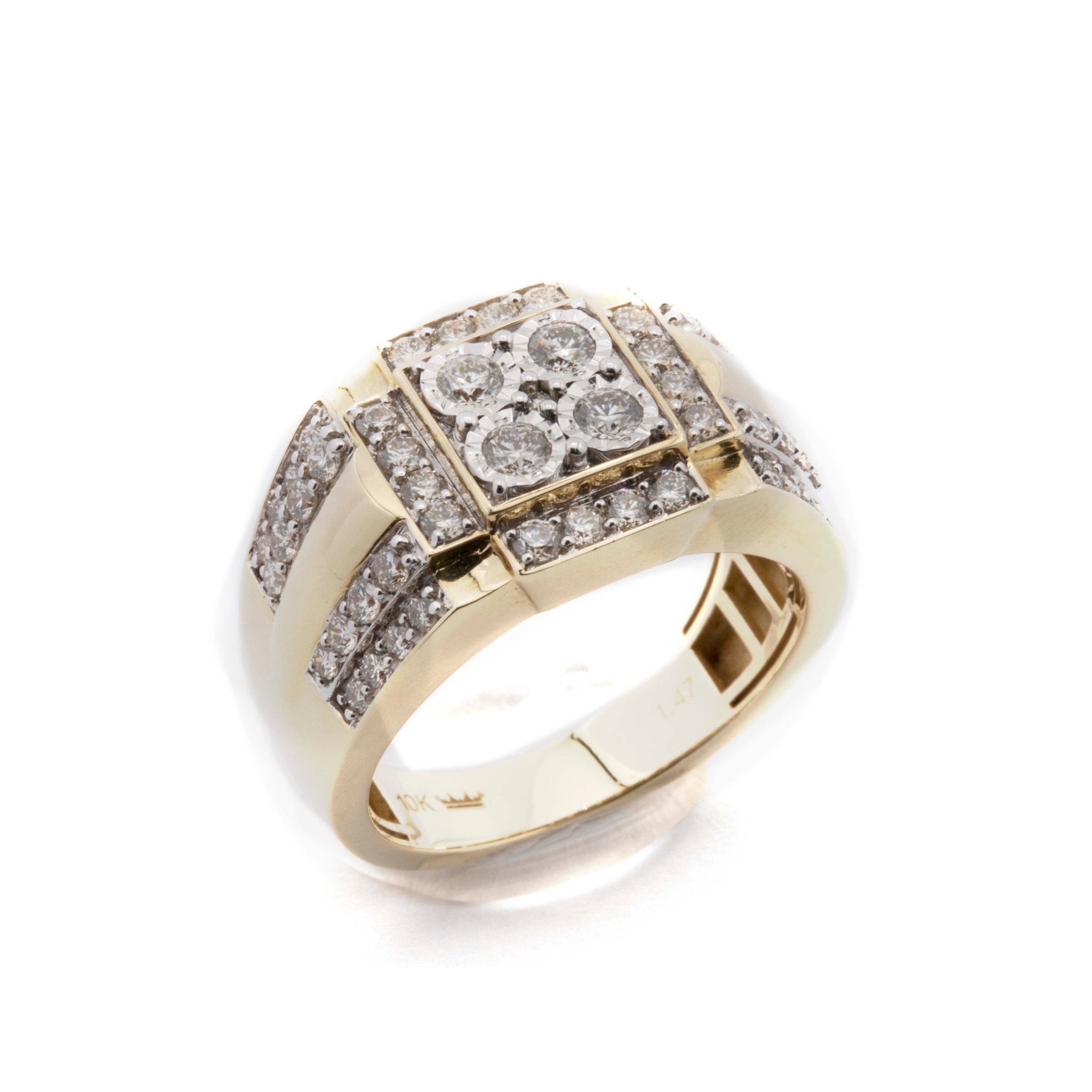 10K Yellow Gold Illusion Diamond Band - Elite Jewelers - Rings