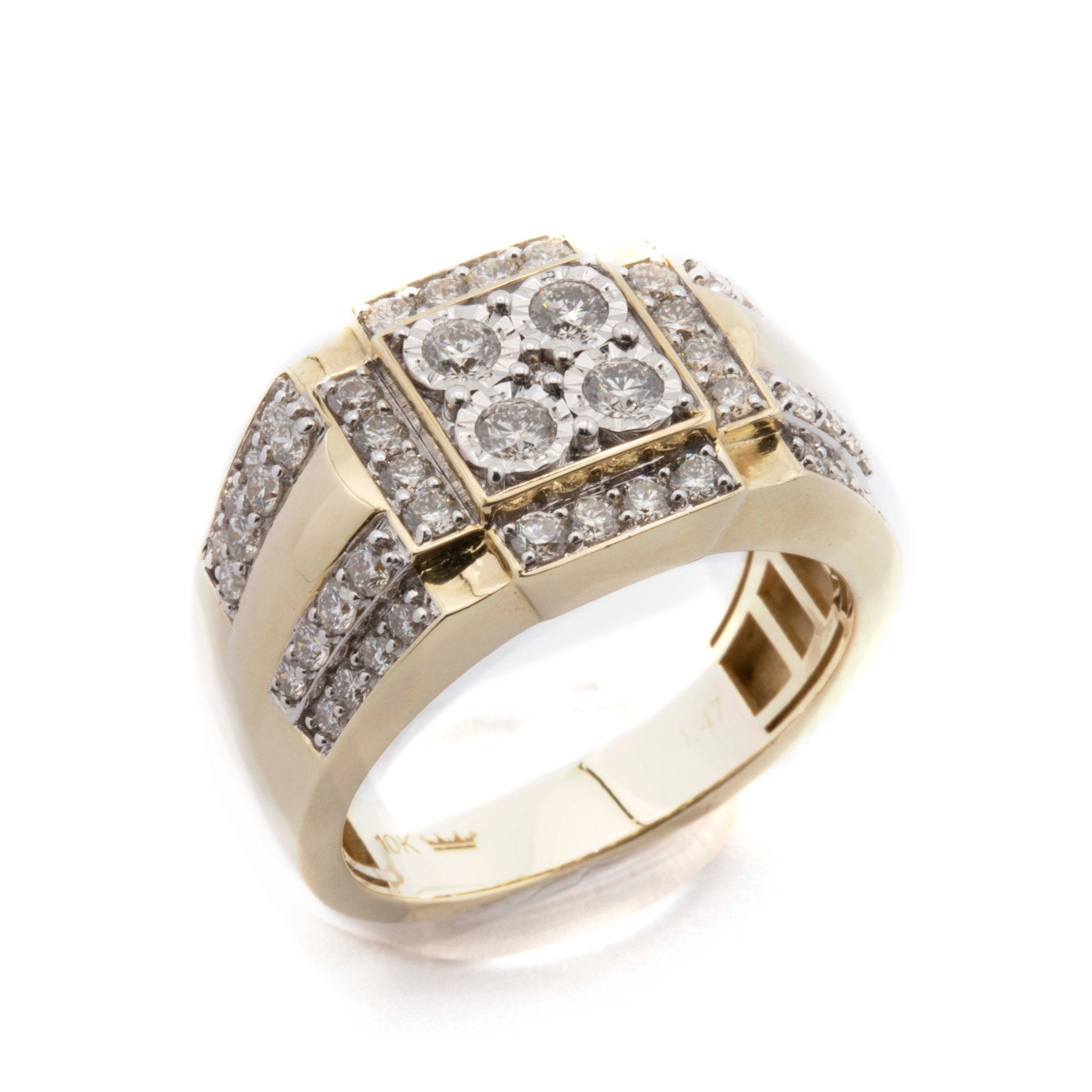 10K Yellow Gold Illusion Diamond Band - Elite Jewelers - Rings