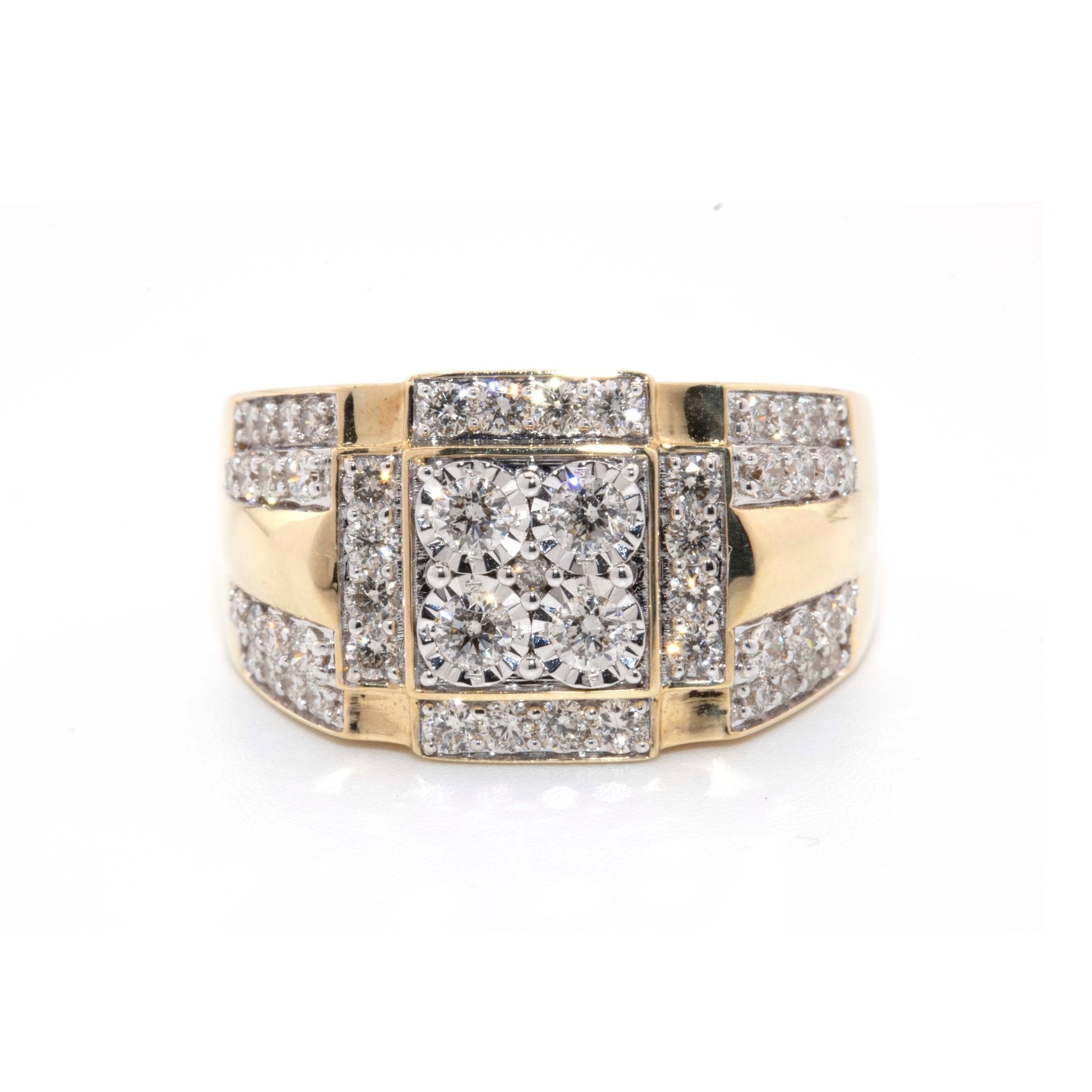 10K Yellow Gold Illusion Diamond Band - Elite Jewelers - Rings