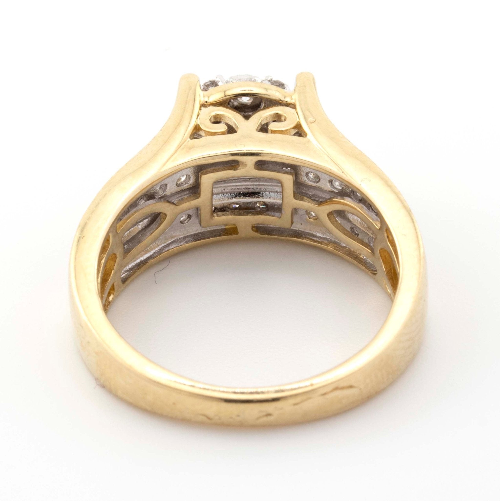 10K Yellow Gold Illusion Top Engagement 0.50CT Diamond Ring - Elite Jewelers - Rings