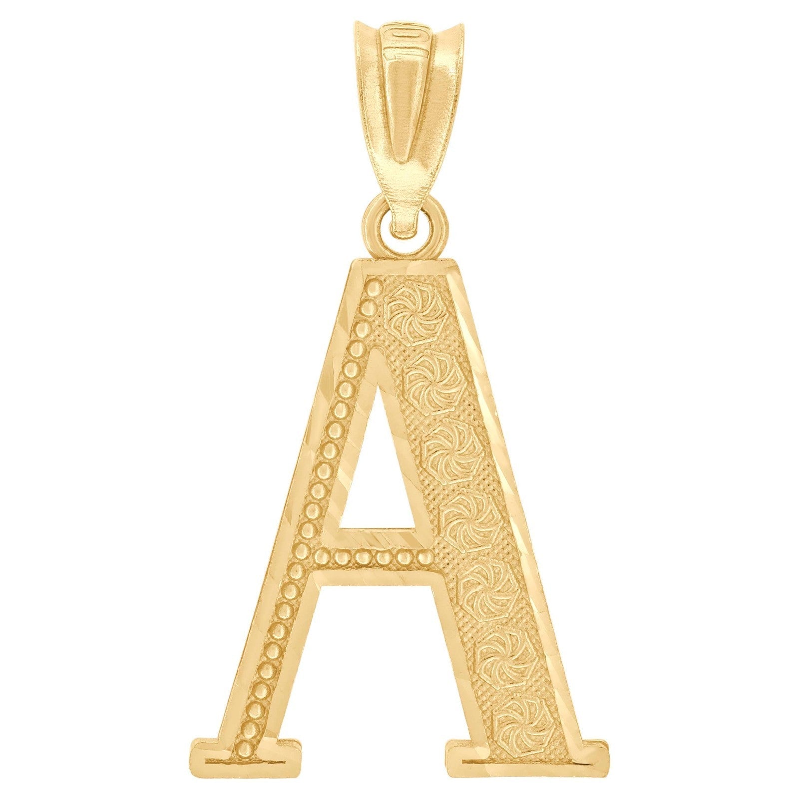 10k Yellow Gold Initial Letter "A" Pendant 1.2g Alphabet Unisex Charm - Elite Jewelers - Charms & Pendants