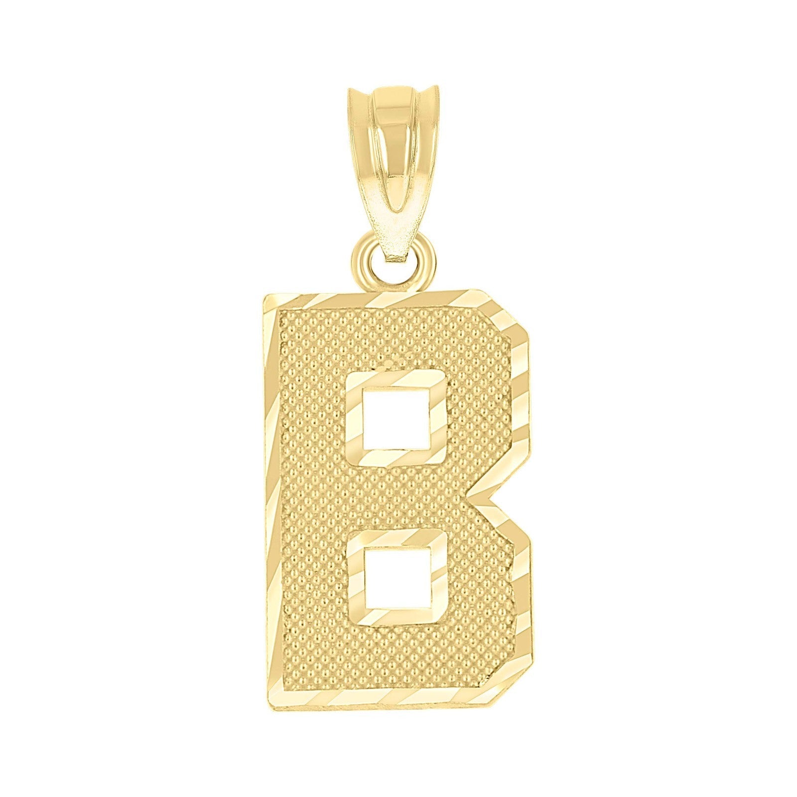 10k Yellow Gold Initial Letter "B" Pendant 1g Alphabet Unisex Charm - Elite Jewelers - Charms & Pendants