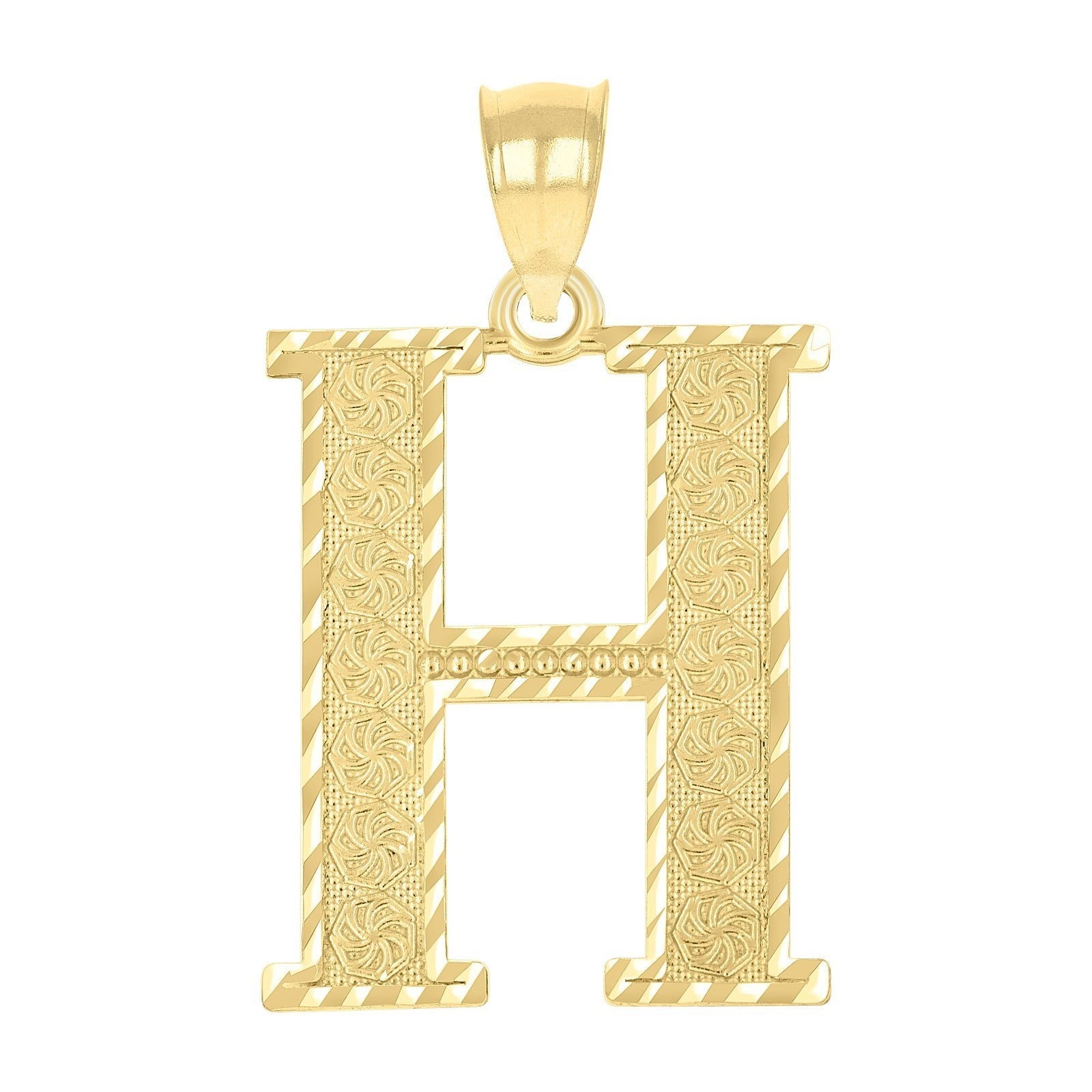 10k Yellow Gold Initial Letter "H" Pendant 2.7g Alphabet Unisex Charm - Elite Jewelers - Charms & Pendants
