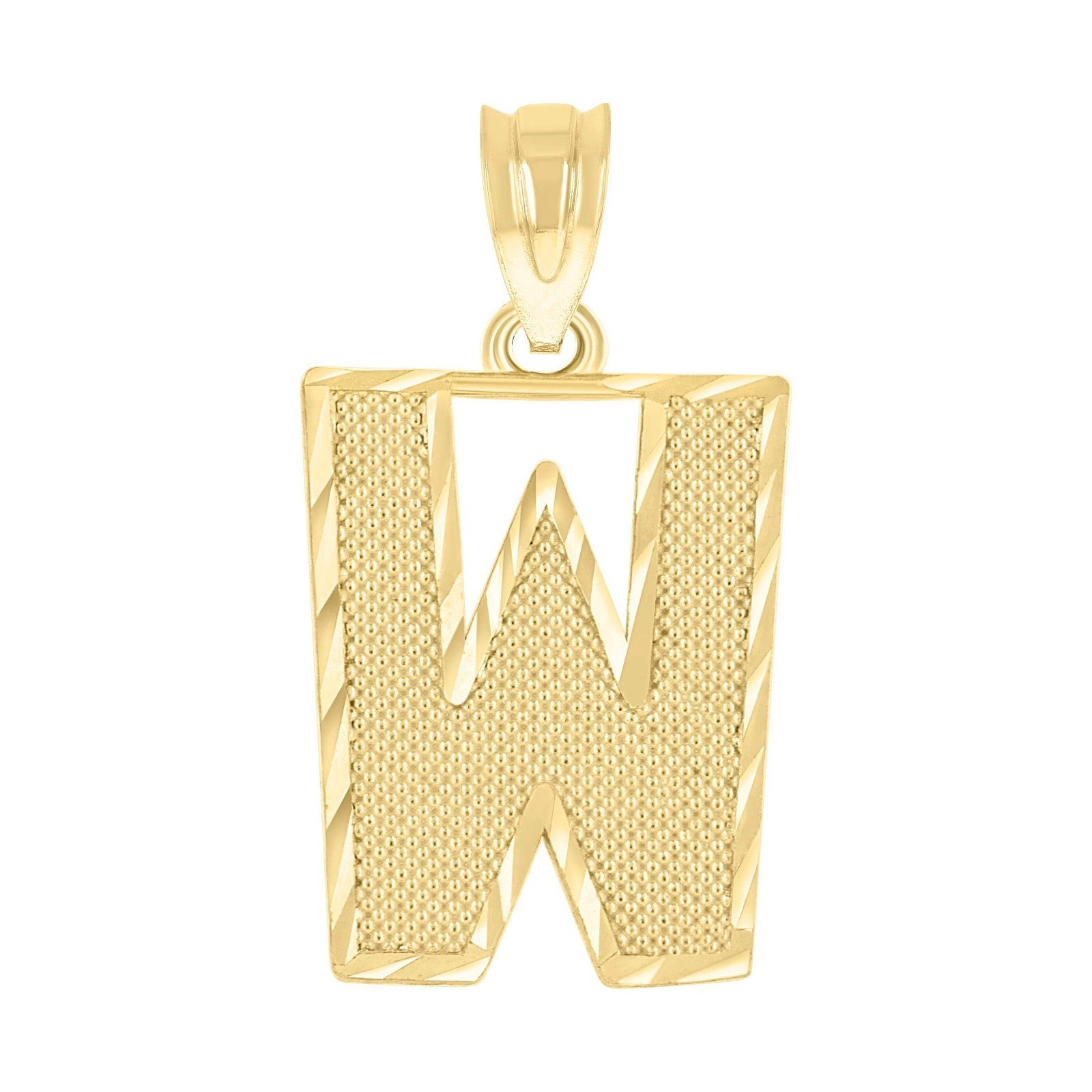 10k Yellow Gold Initial Letter "W" Pendant 1g Alphabet Unisex Charm - Elite Jewelers - Charms & Pendants