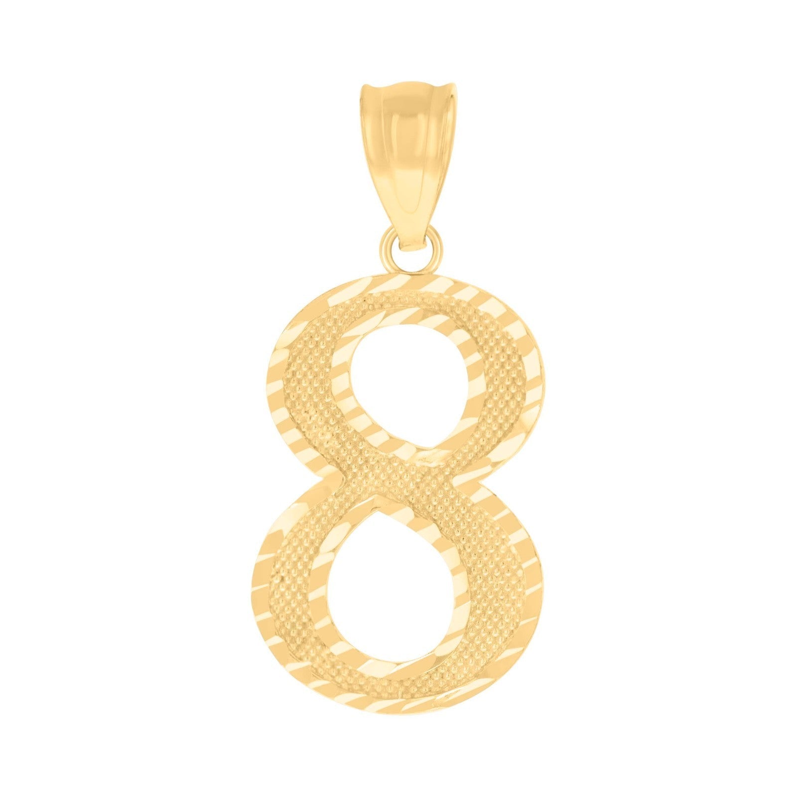 10k Yellow Gold Initial Number "8" Pendant 1.3g Numeral Unisex Charm - Elite Jewelers - Charms & Pendants